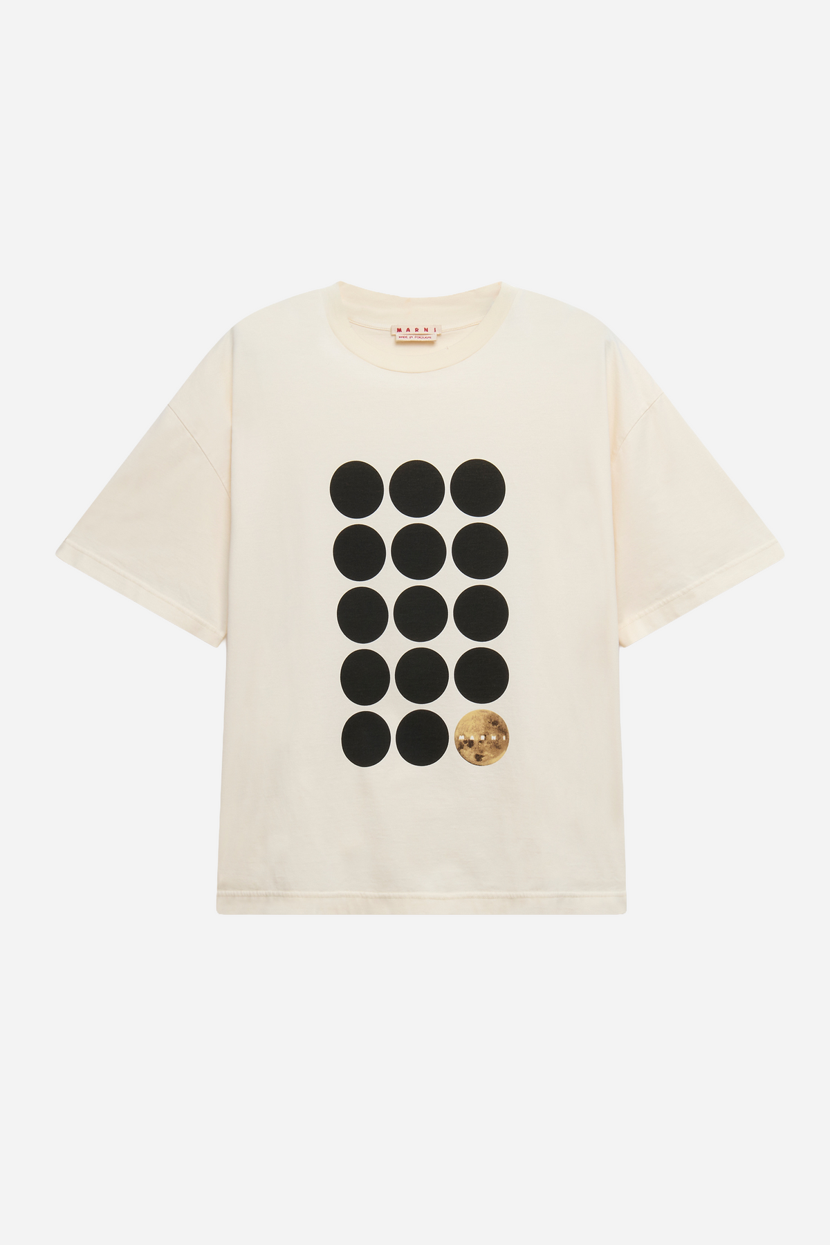 Cotton T-shirt Planet Print White