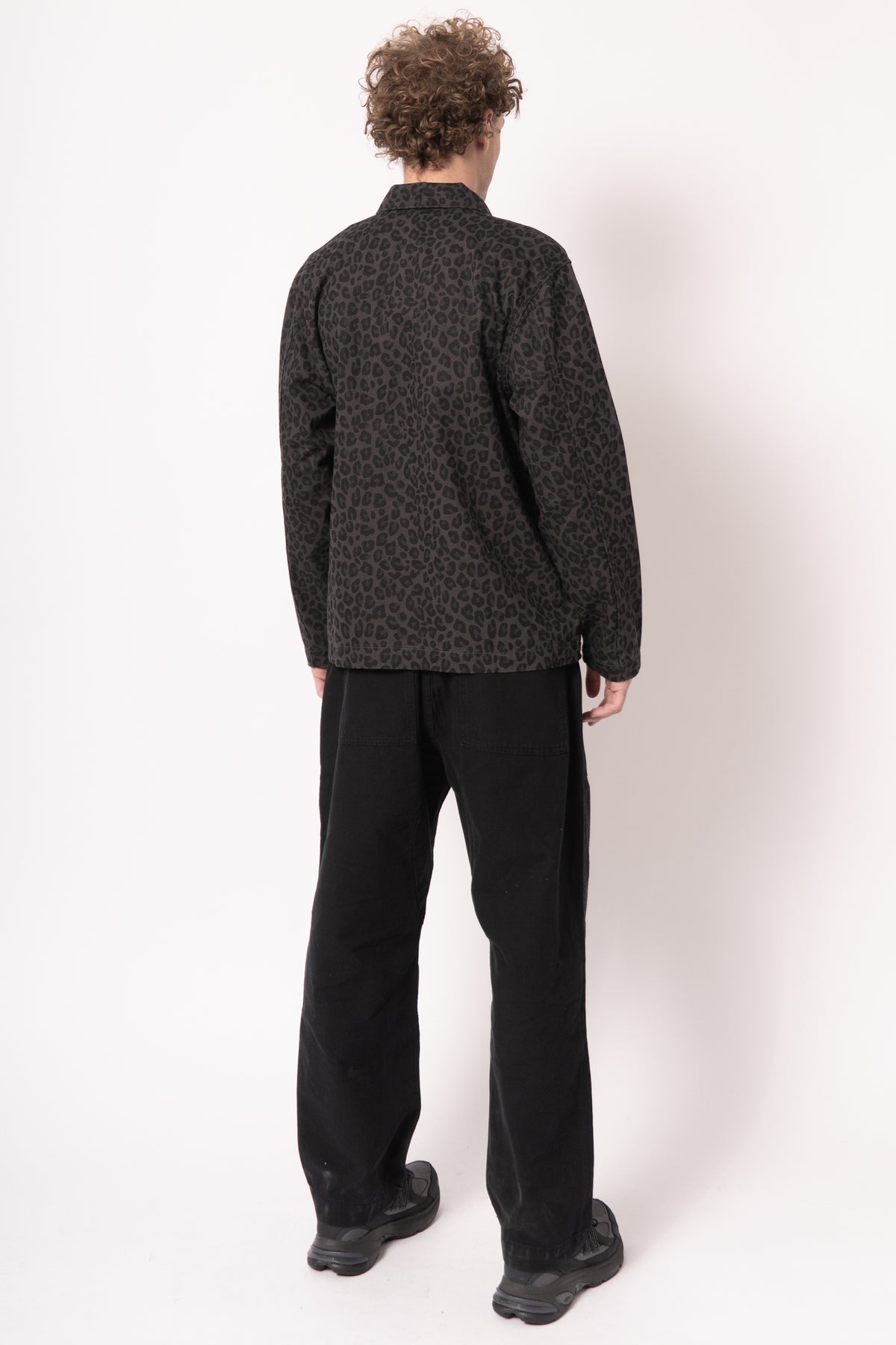 Patterned Easy Chef Shirt Black Leopard