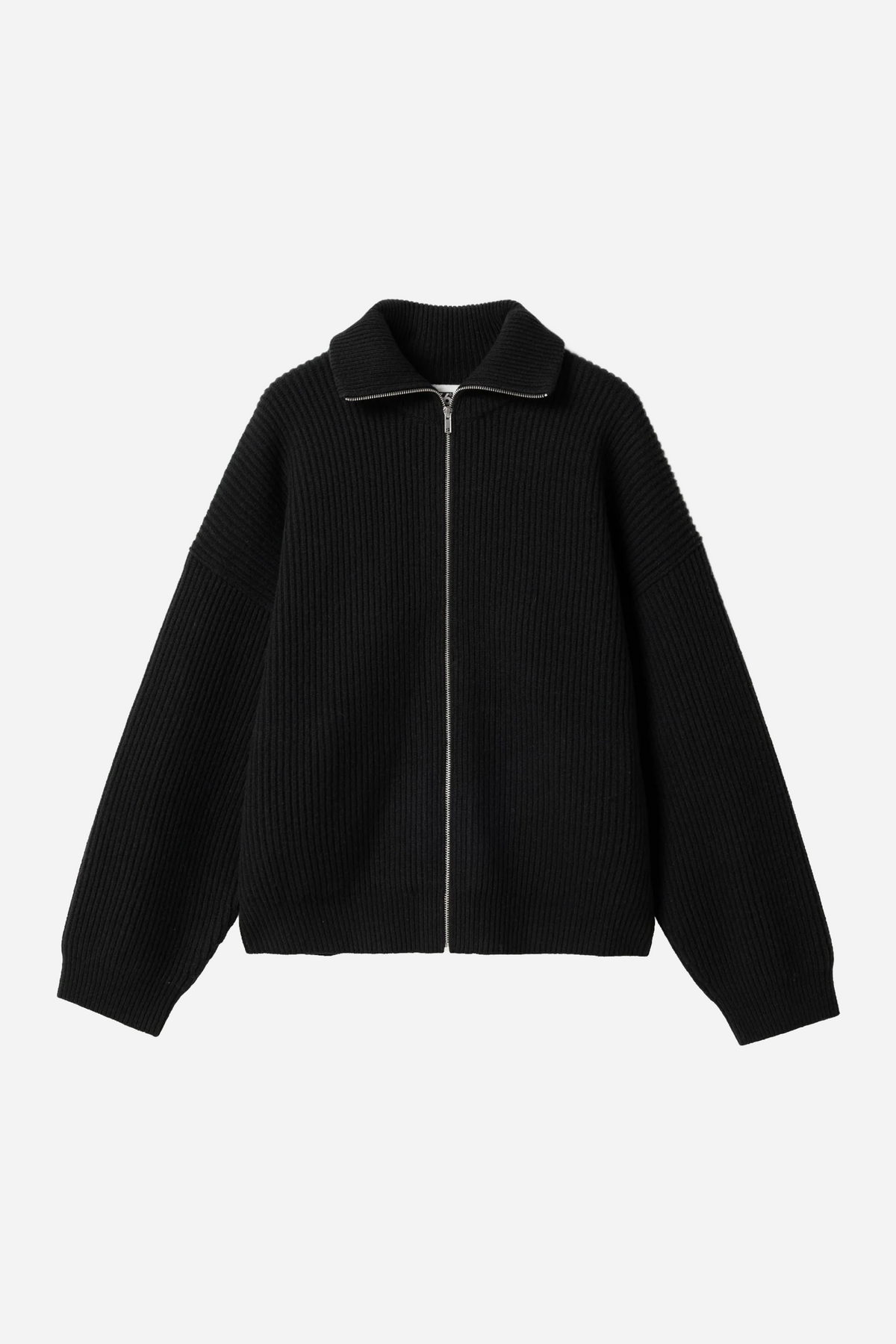 Vonarstræti Zipped Wool Sweater Black