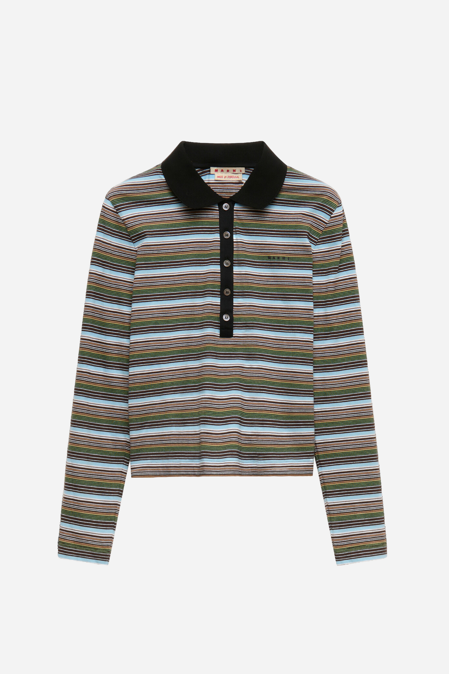 Multicolour Striped Jersey Polo Shirt