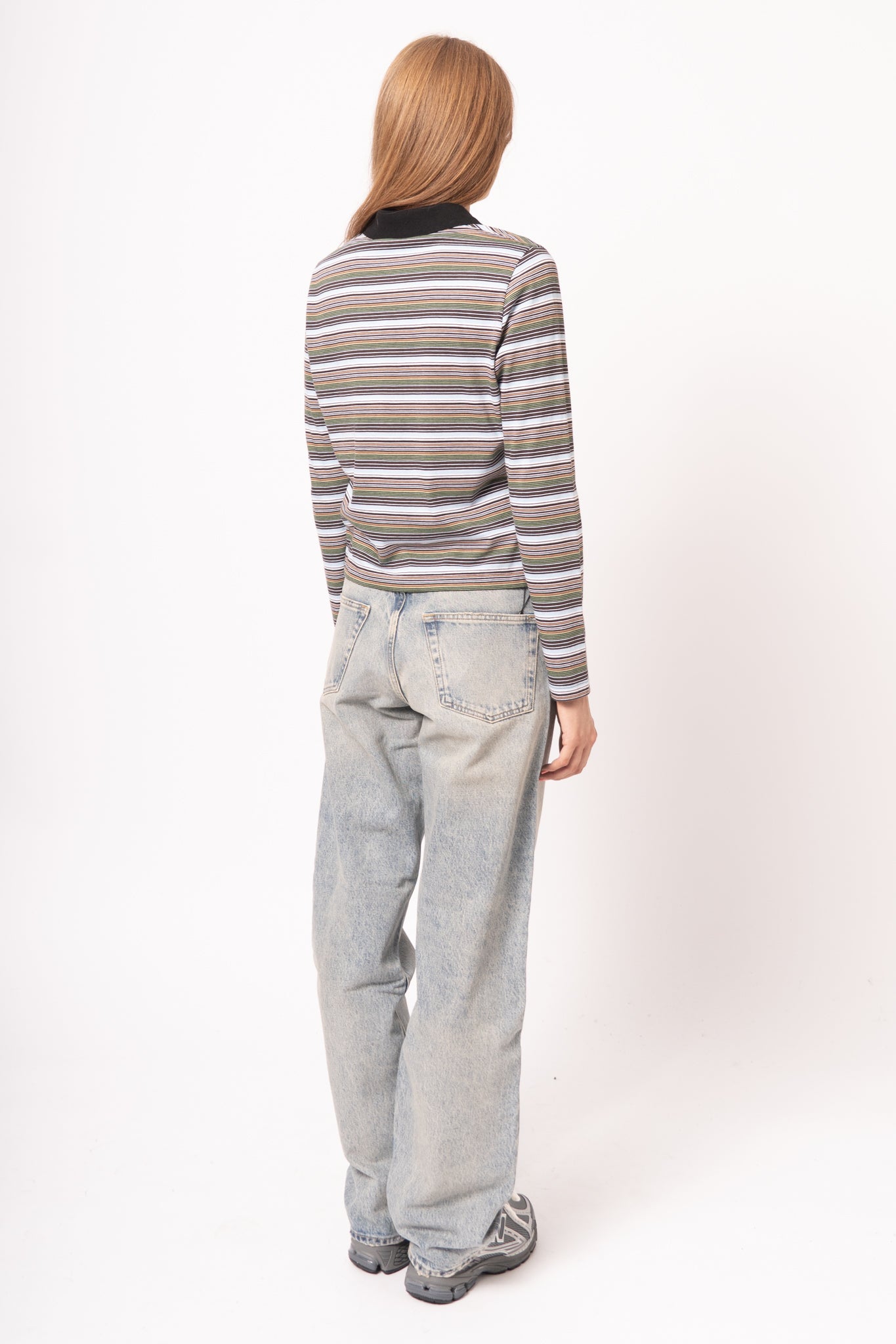 Multicolour Striped Jersey Polo Shirt