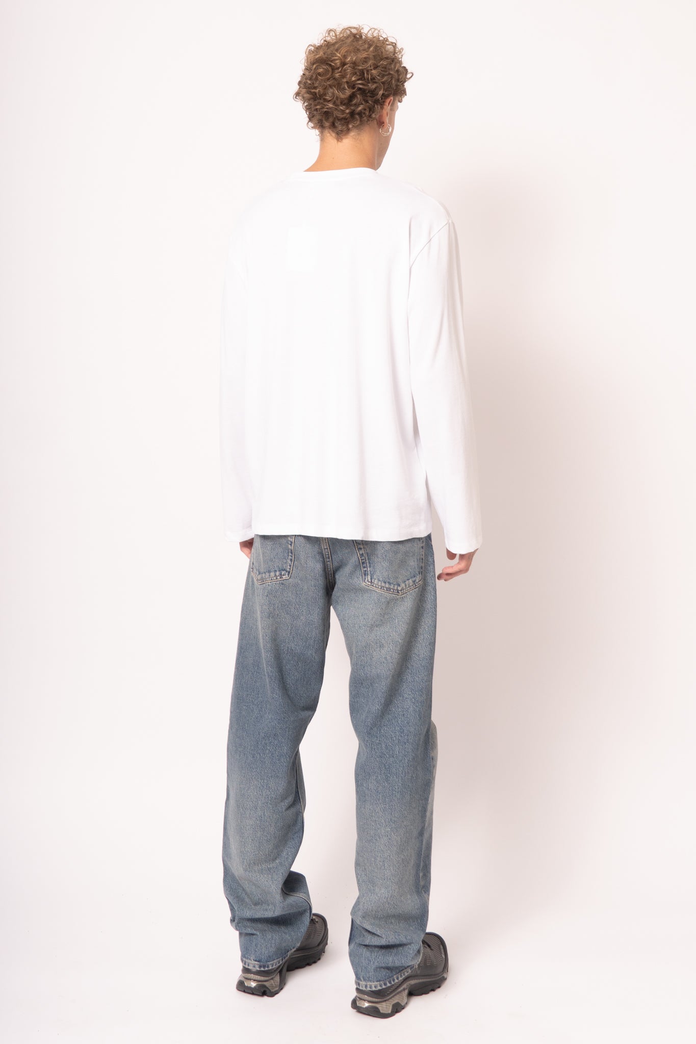 Nicholasst Logo LS T-Shirt White
