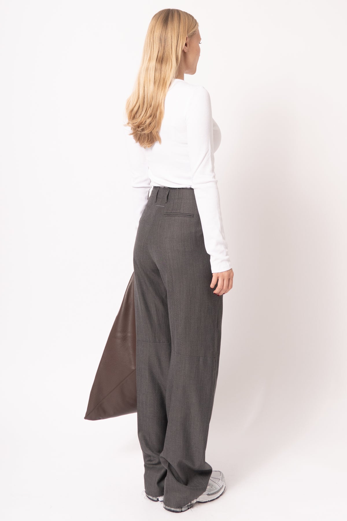 Wide Leg Tailored Trousers Grey