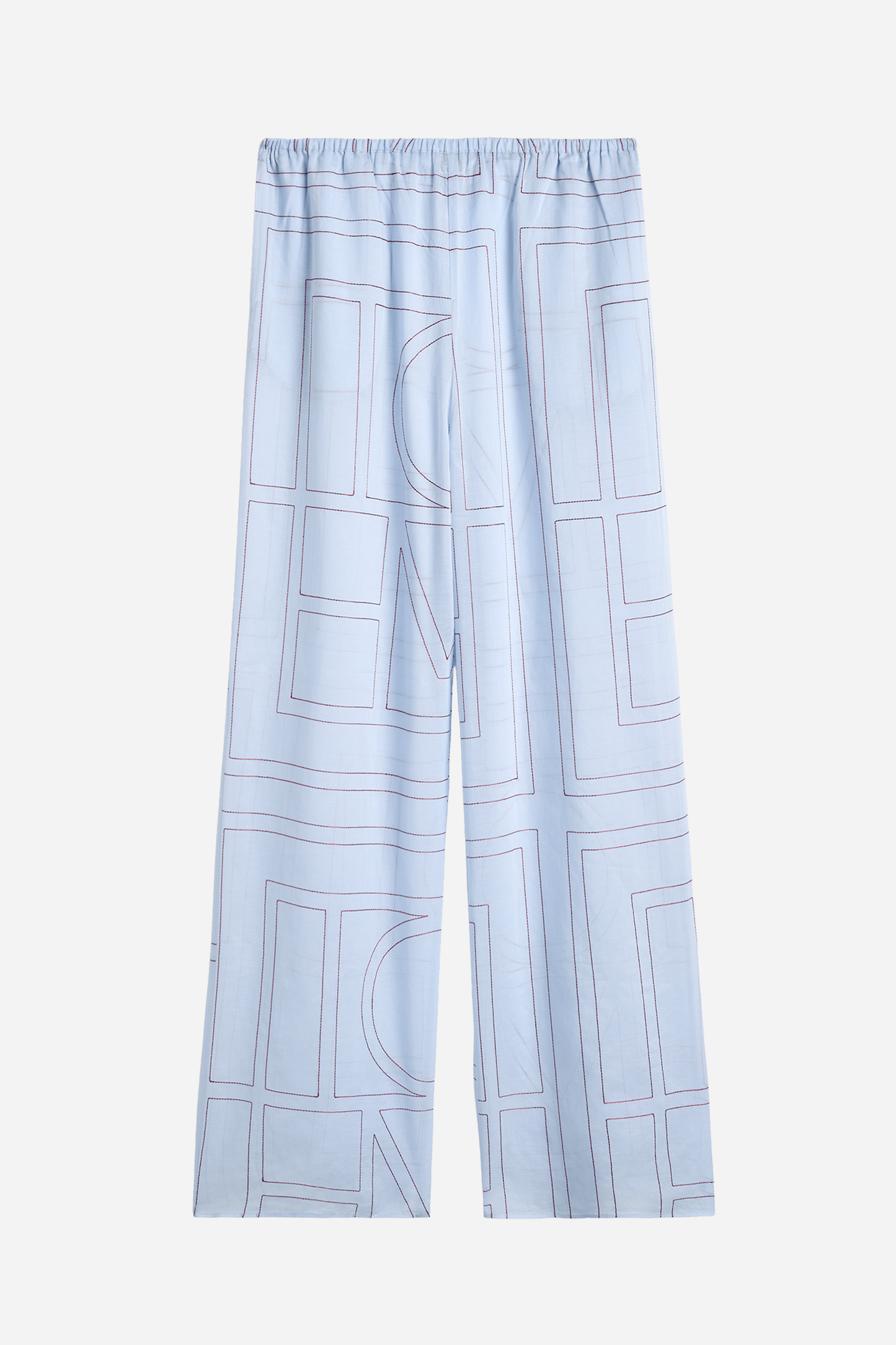 Monogram Cotton Blend Pj Bottoms Sky