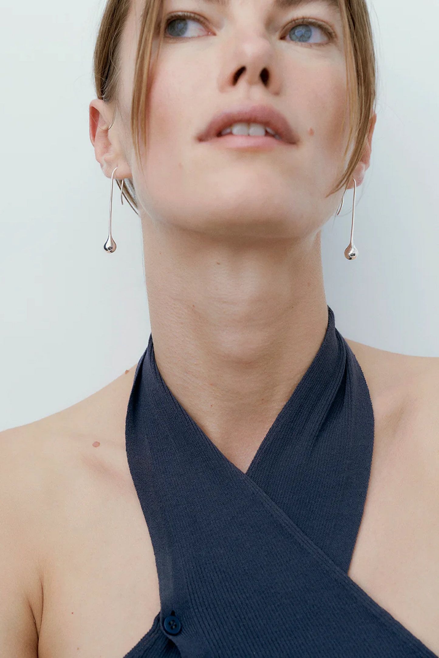Daruta Long Drop Earrings Silver