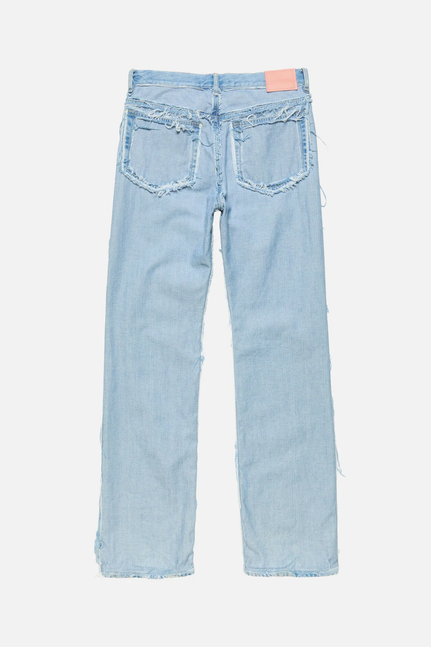 Frayed Denim Jeans Light Blue