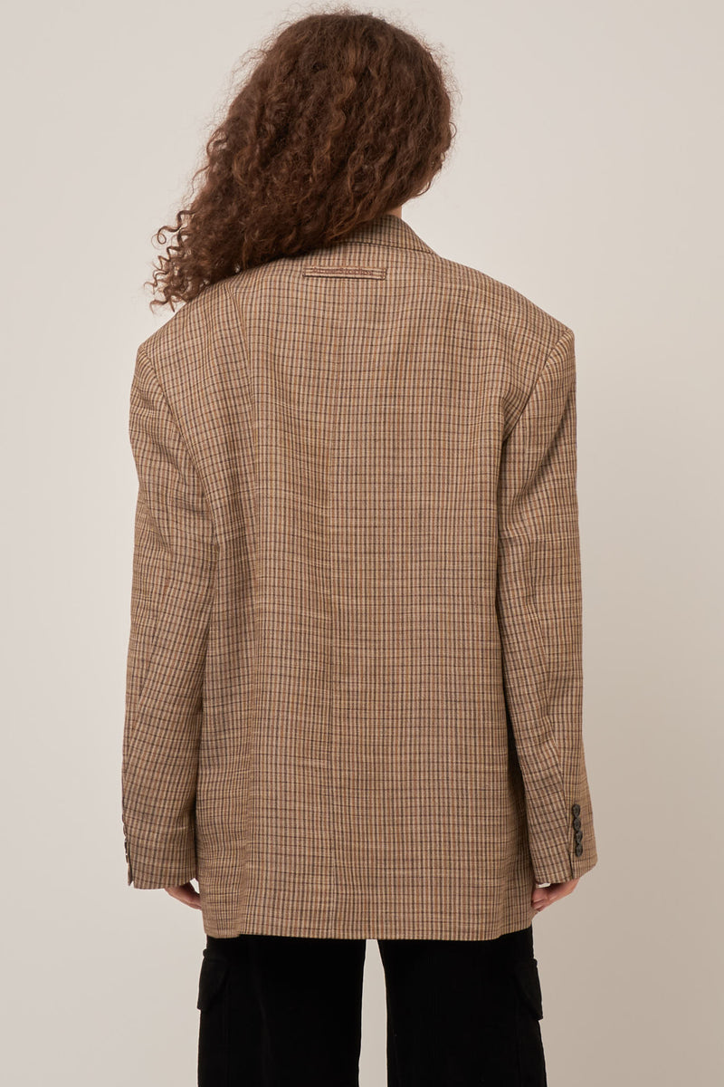 Single-Breasted Jacket Multi Brown