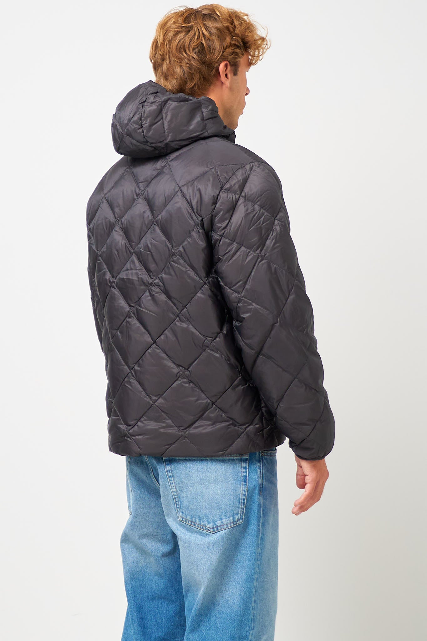 Base L/S Down Hooded Jacket Charcoal Black