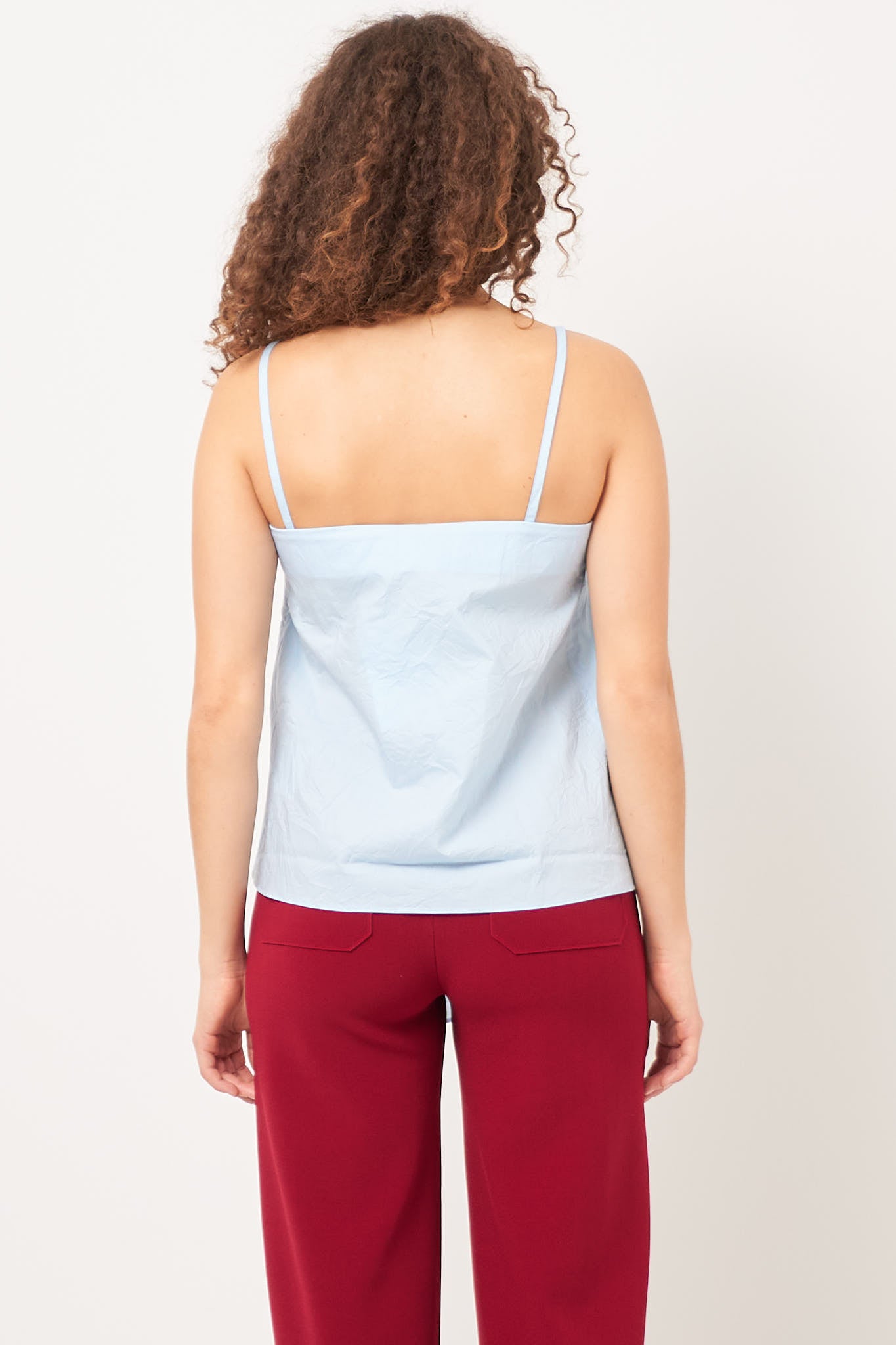 Bow Strap Blouse Light Blue