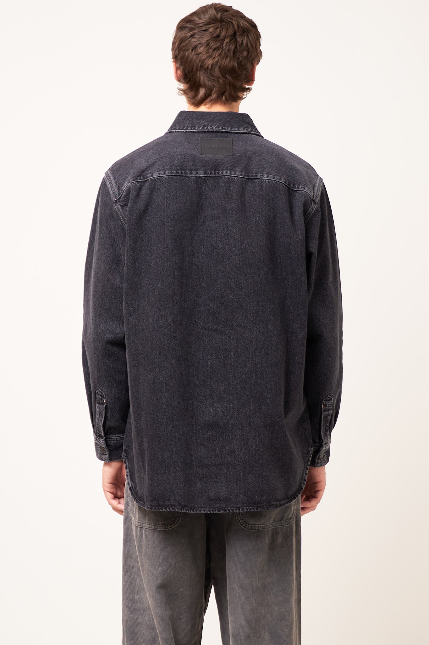 Denim Button-Up Shirt Black