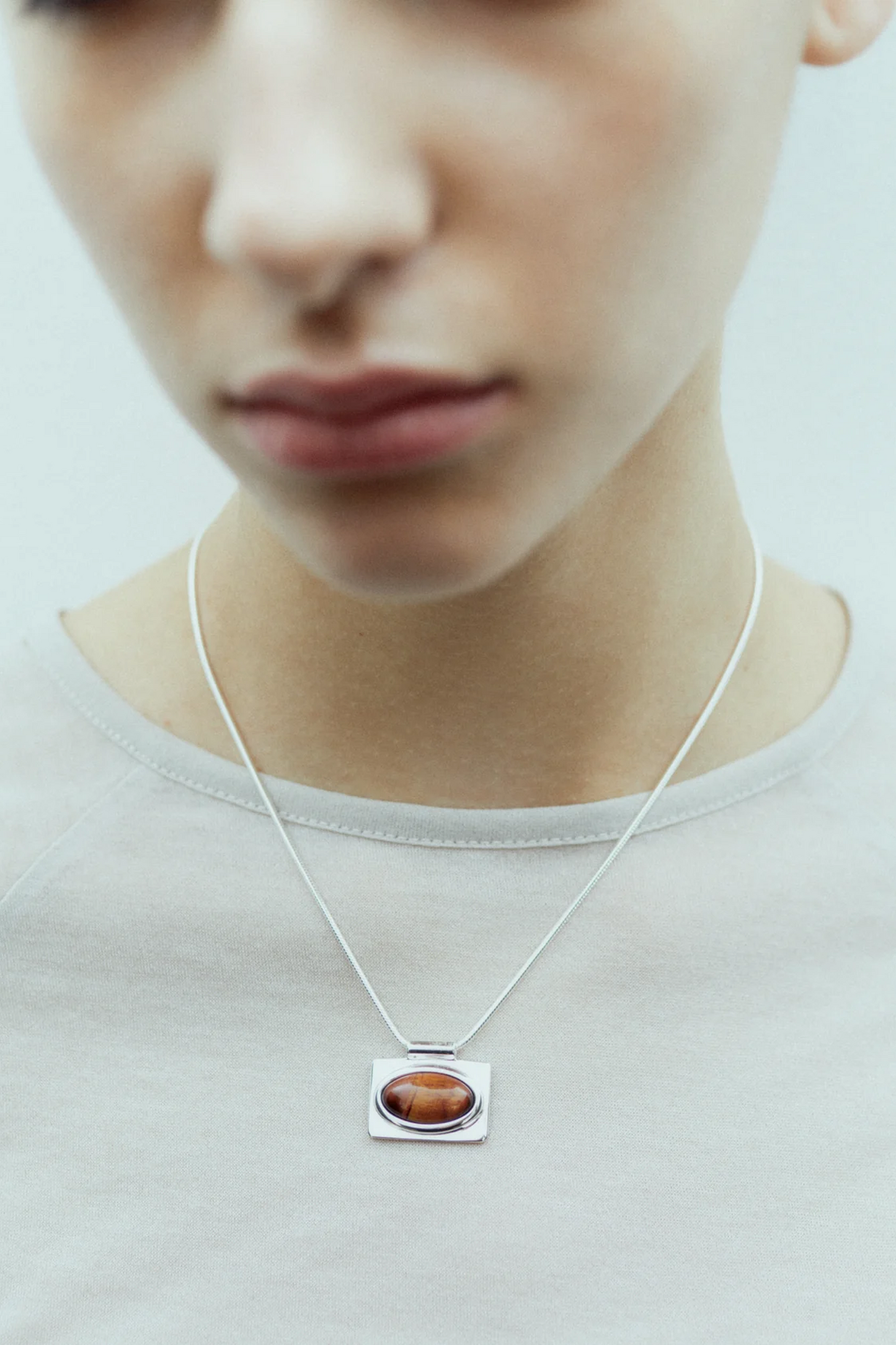 Emberly Squared Necklace Silver