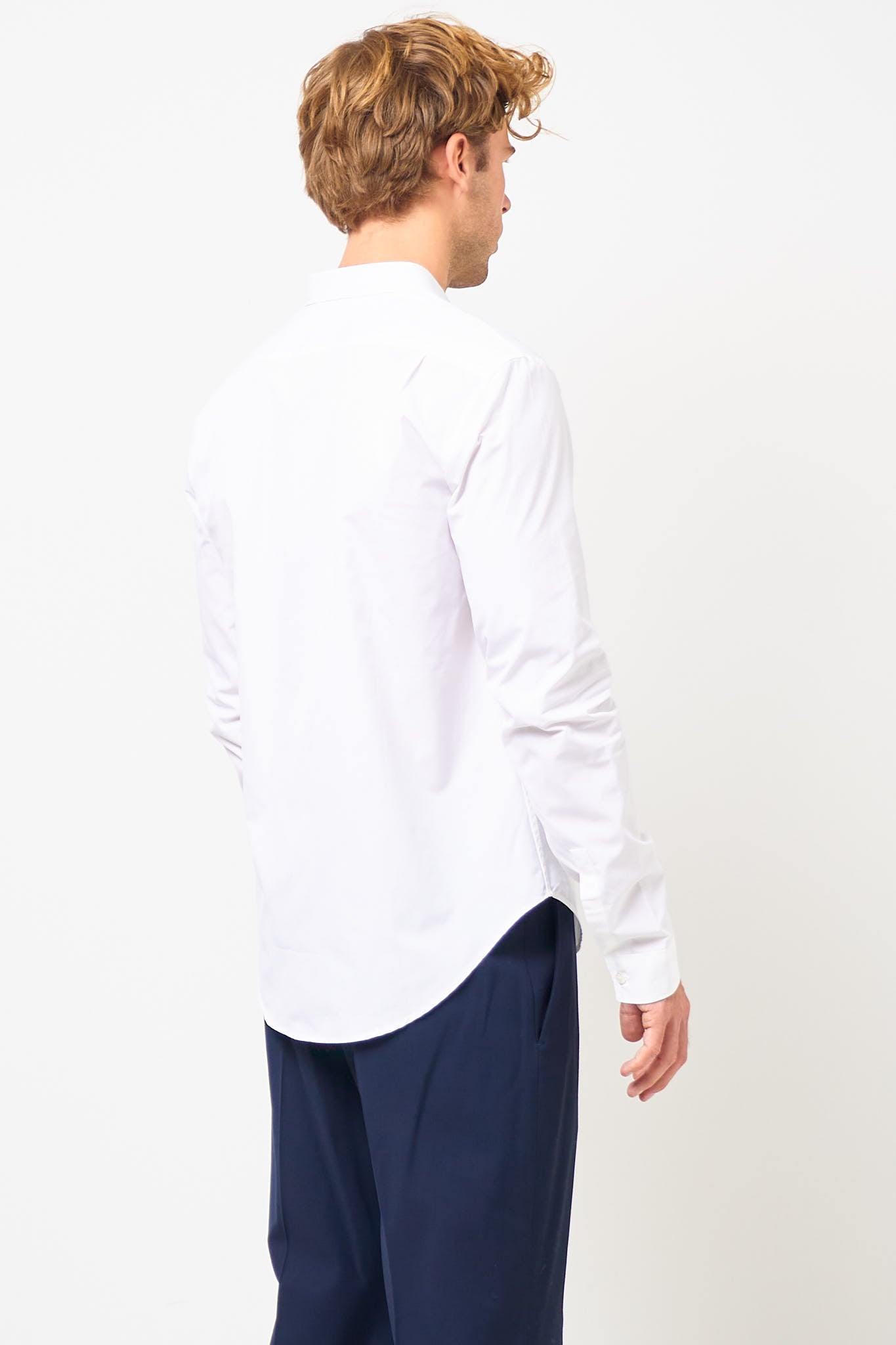 Fitted Button-Up Shirt White