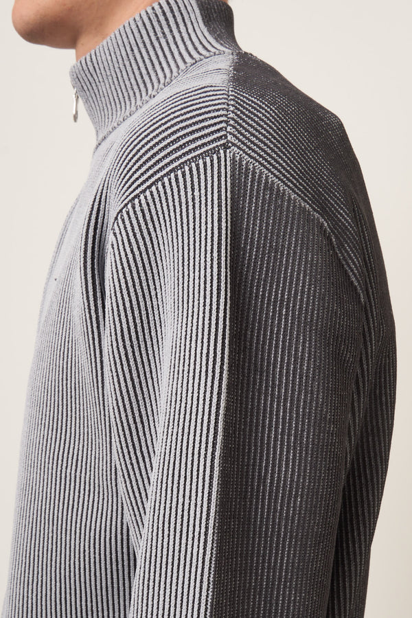 Full Zip Knit Grey