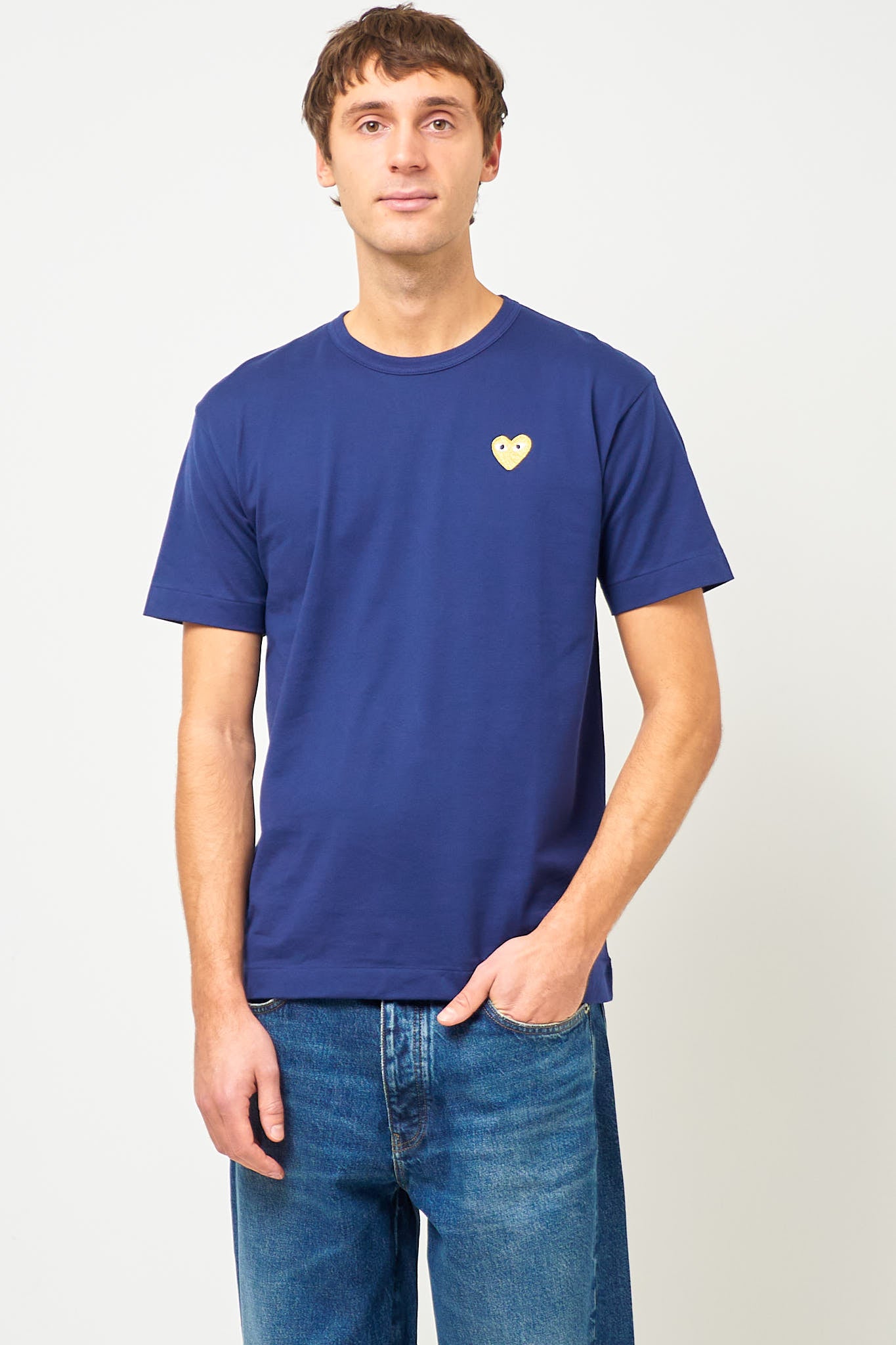 Comme des Garçons Play - Gold Heart T-shirt Navy – STRØM
