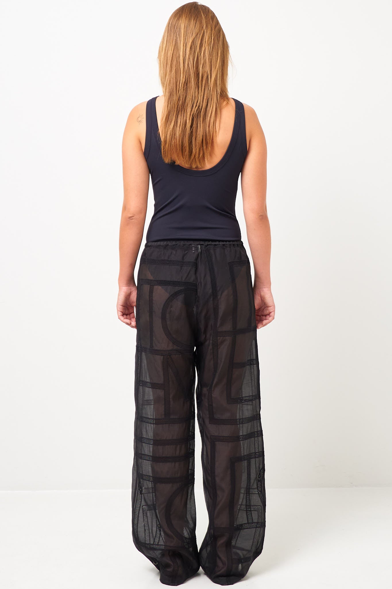 Monogram Crochet Pj Bottoms Black