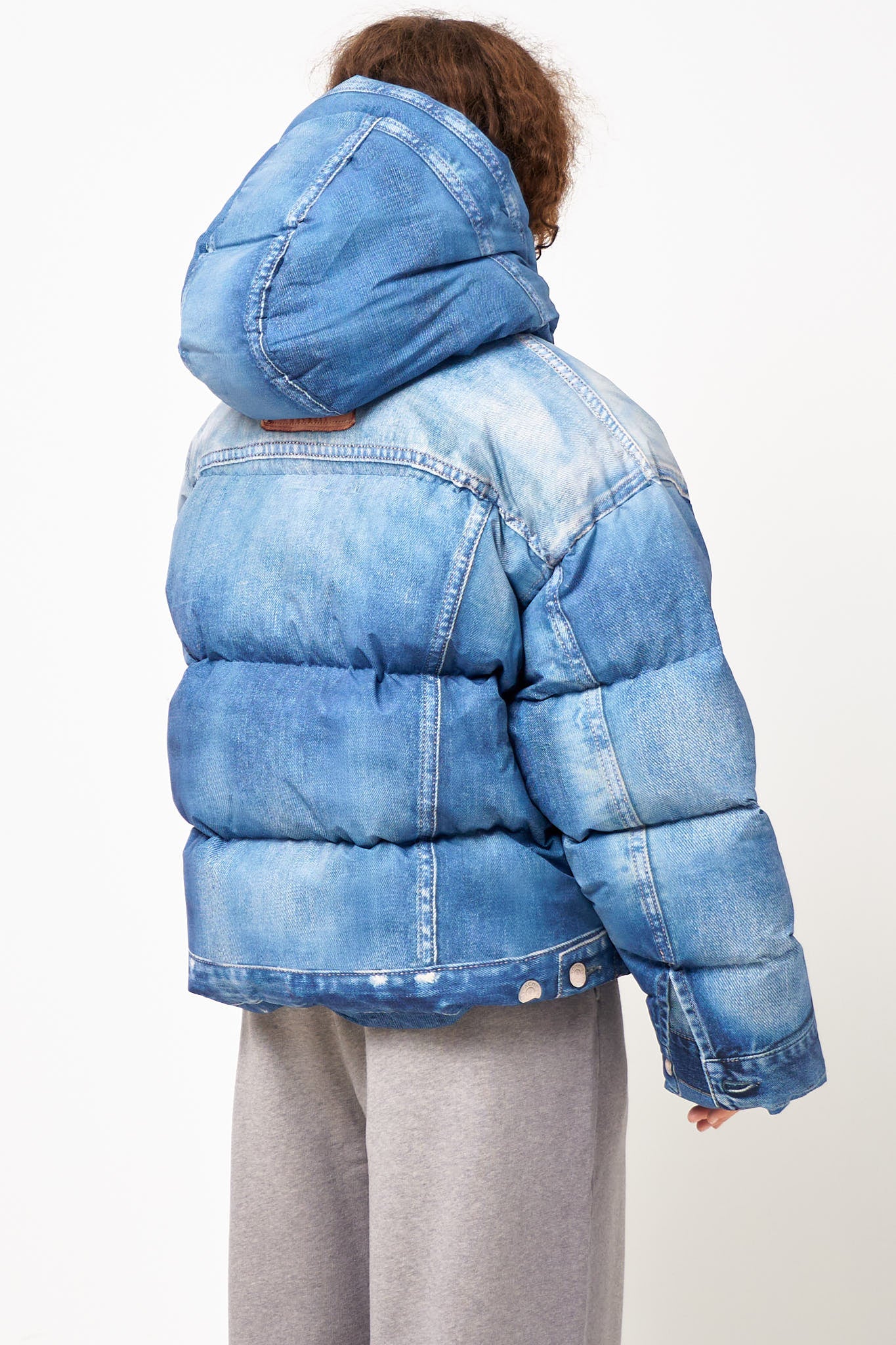 Puffer Down Jacket Denim Blue