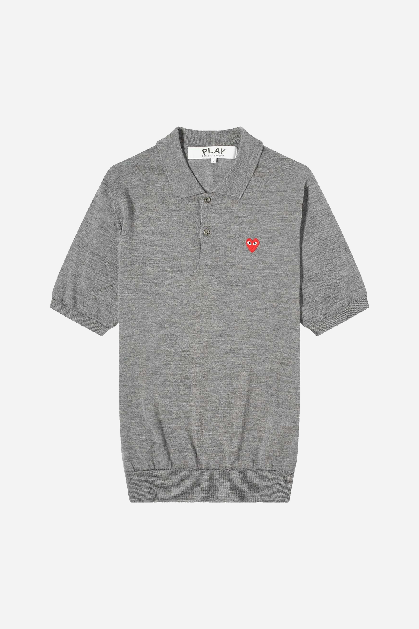 Red Heart Knit Polo Grey