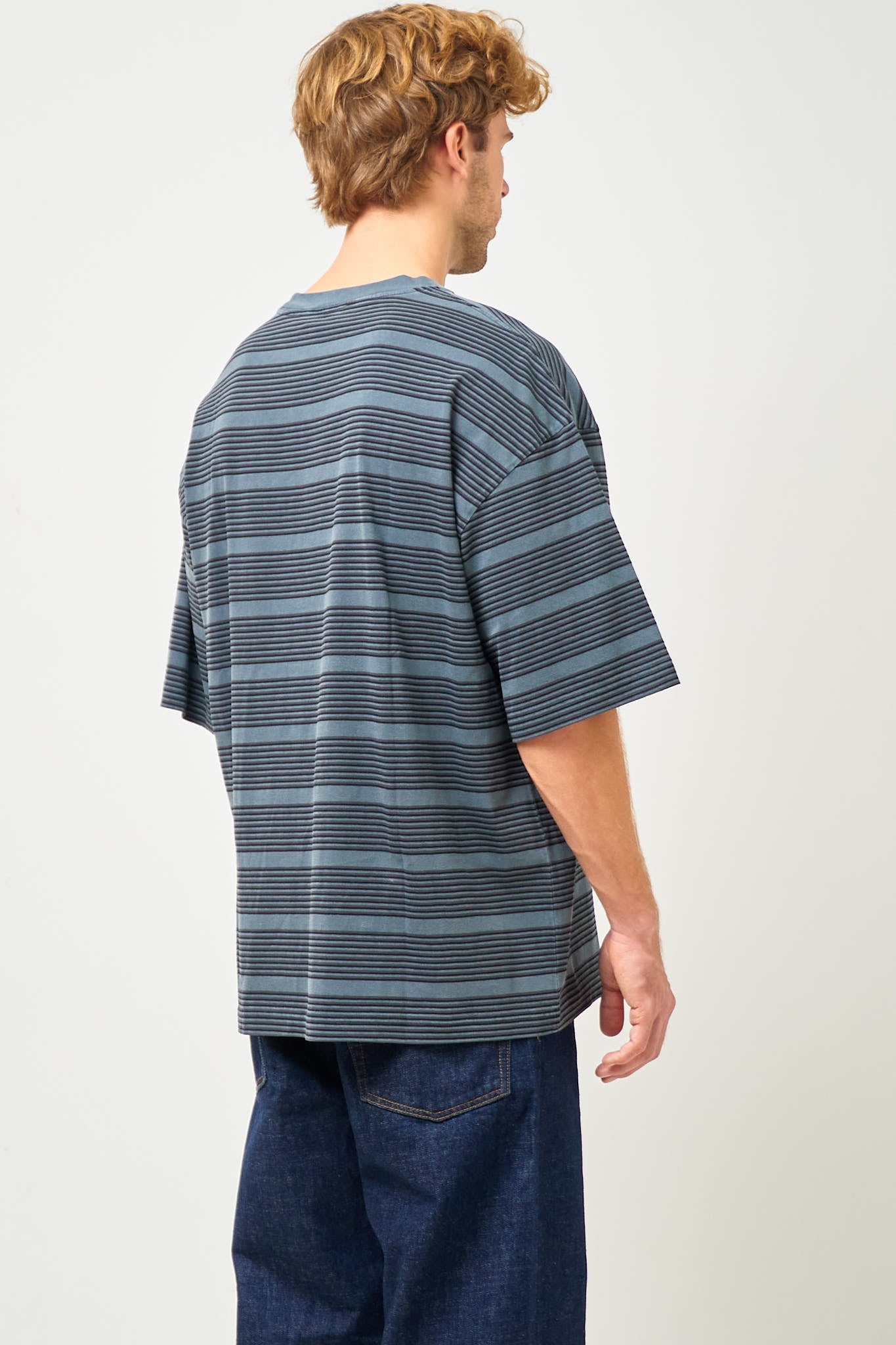 S/S Hanson T-Shirt Hanson Stripe/Kale Green