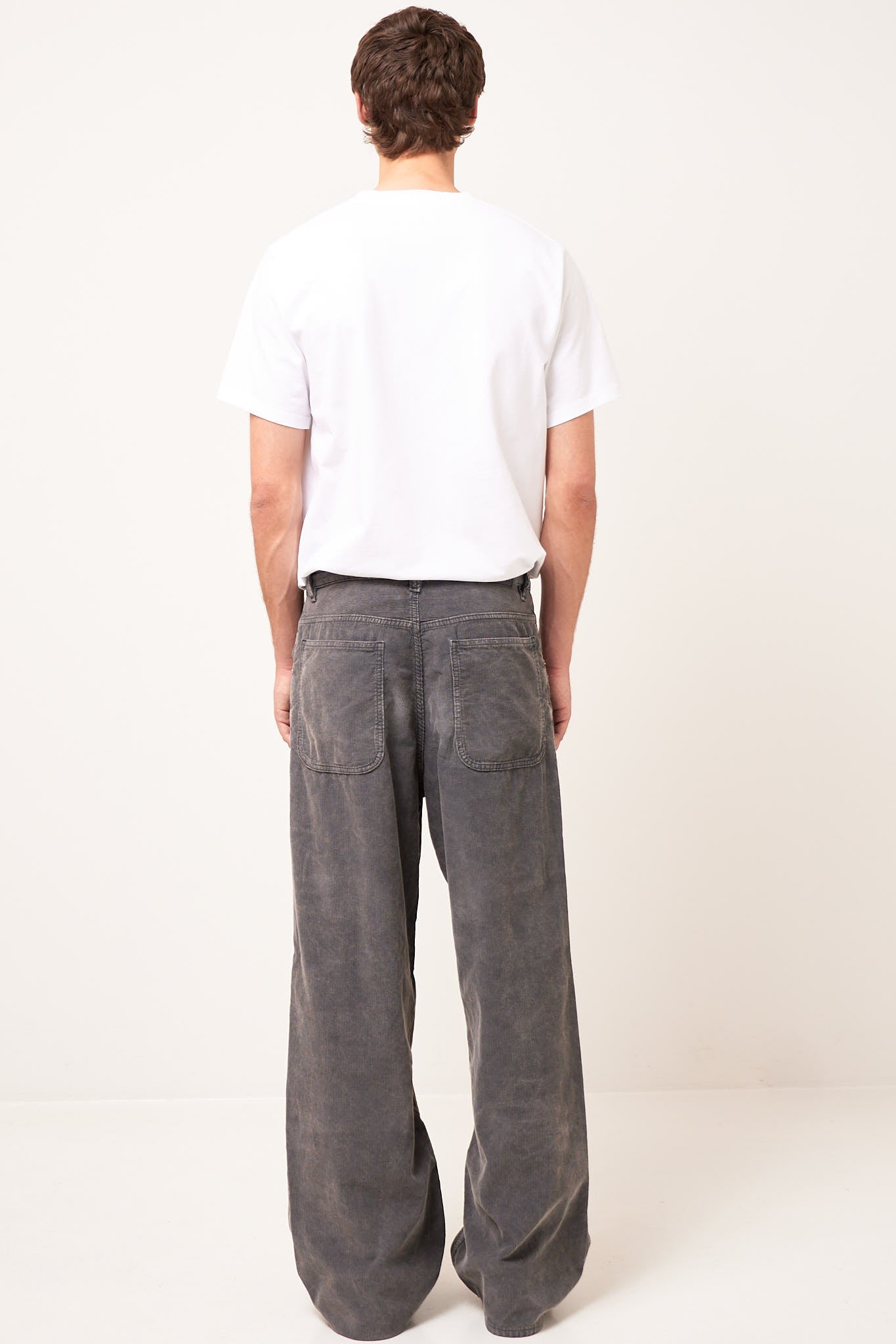 Super Wide Cord Trousers Grey