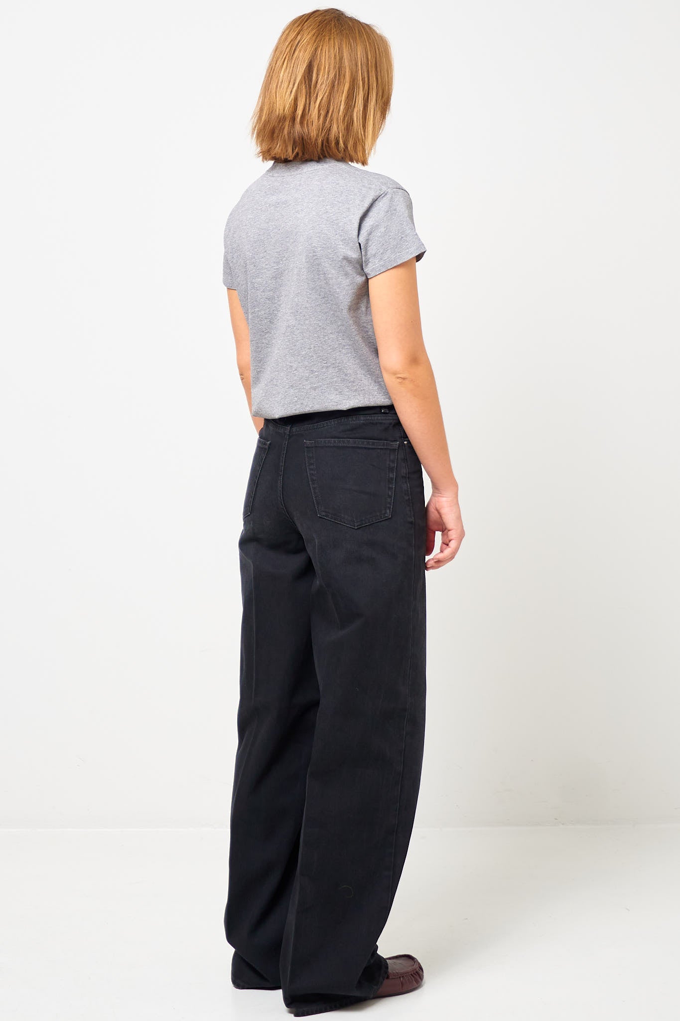 Wide Leg Denim Faded Black