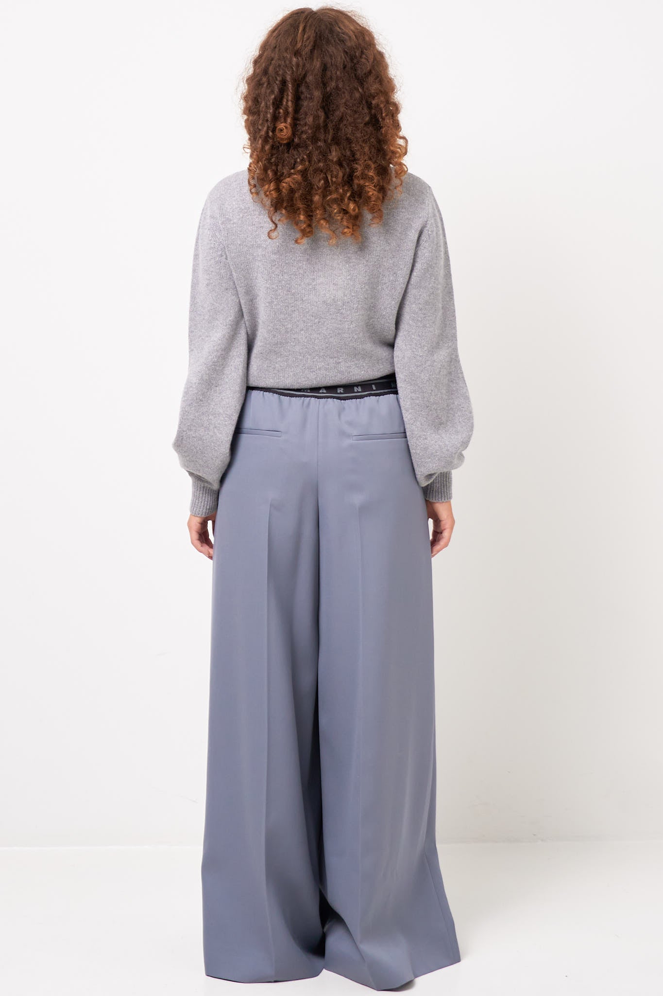 Wool Palazzo Trousers Truffle