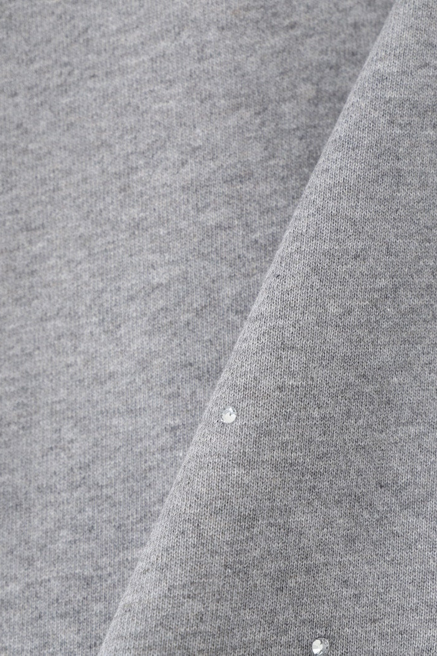 Lace Zip-Up Hoodie Light Grey Melange