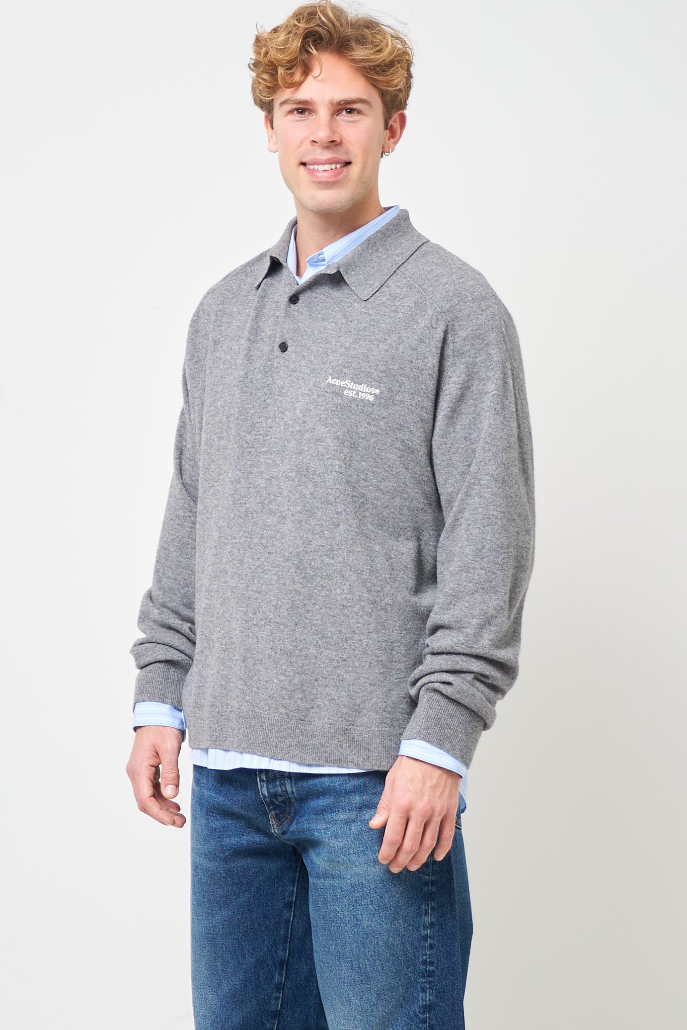 1996' Wool Polo Dark Grey