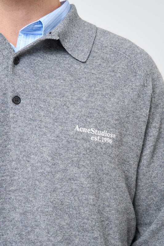 1996' Wool Polo Dark Grey