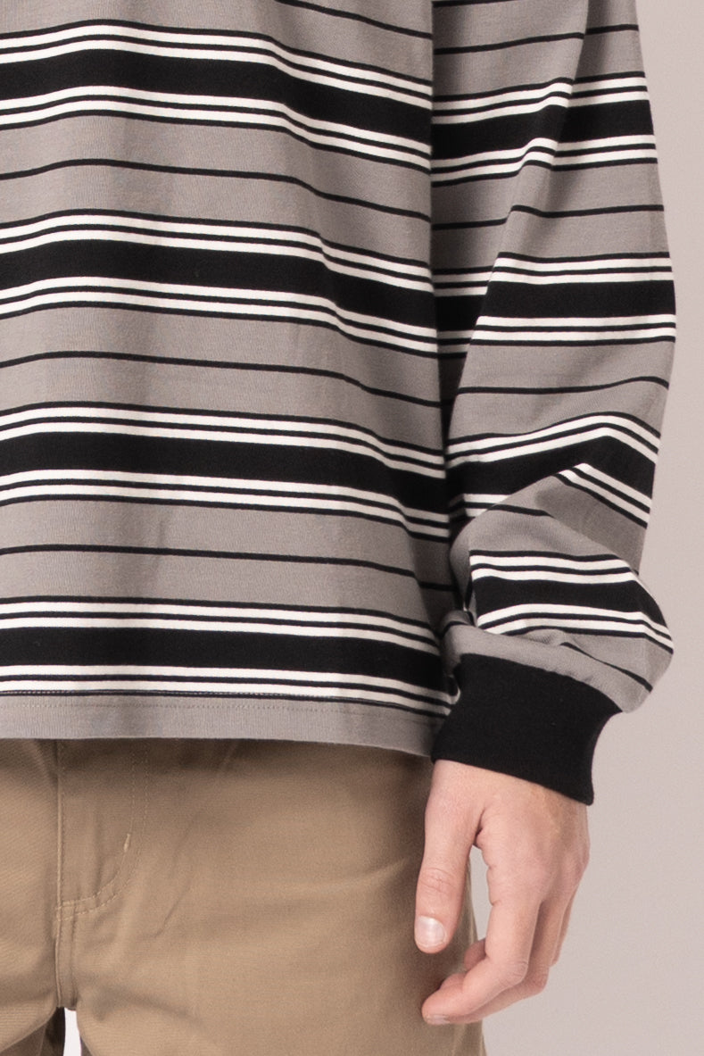 L/S Devitt Rugby Shirt Stripe/Shady Grey