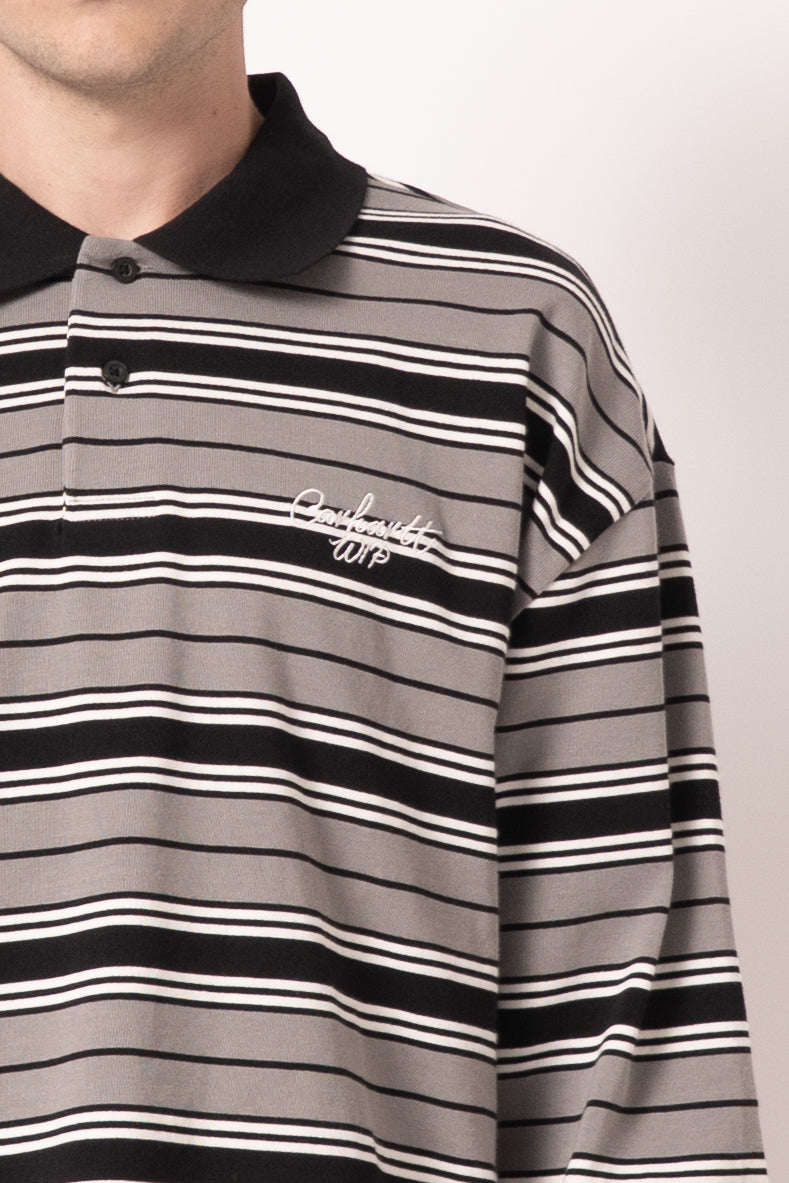 L/S Devitt Rugby Shirt Stripe/Shady Grey