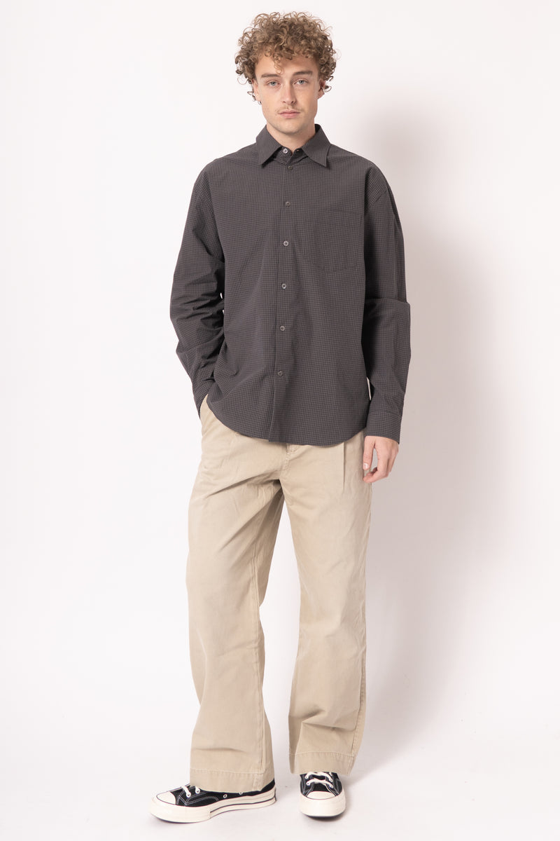 Checked Poplin Shirt Deep Grey