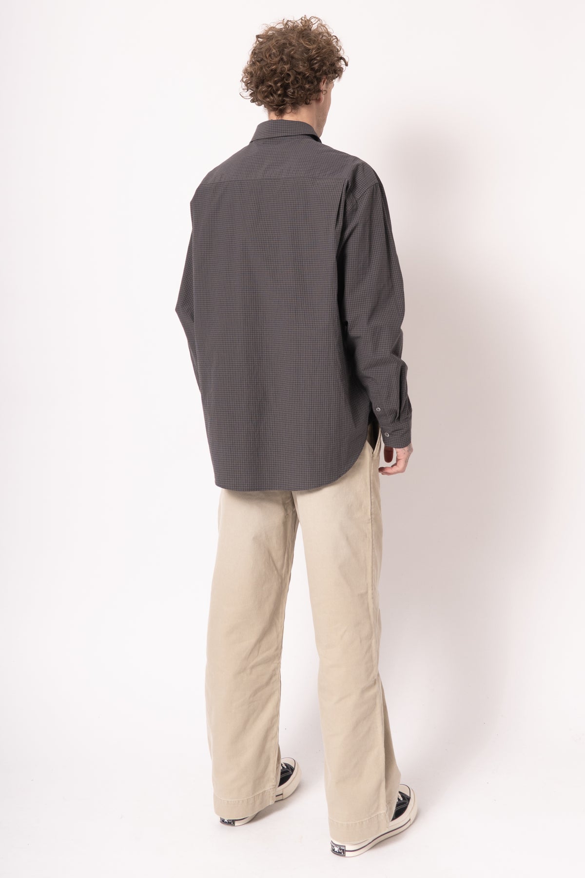 Checked Poplin Shirt Deep Grey