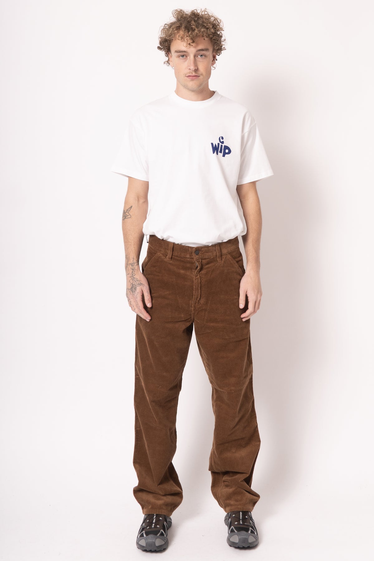 Simple Pant Corduroy Brown Rinsed