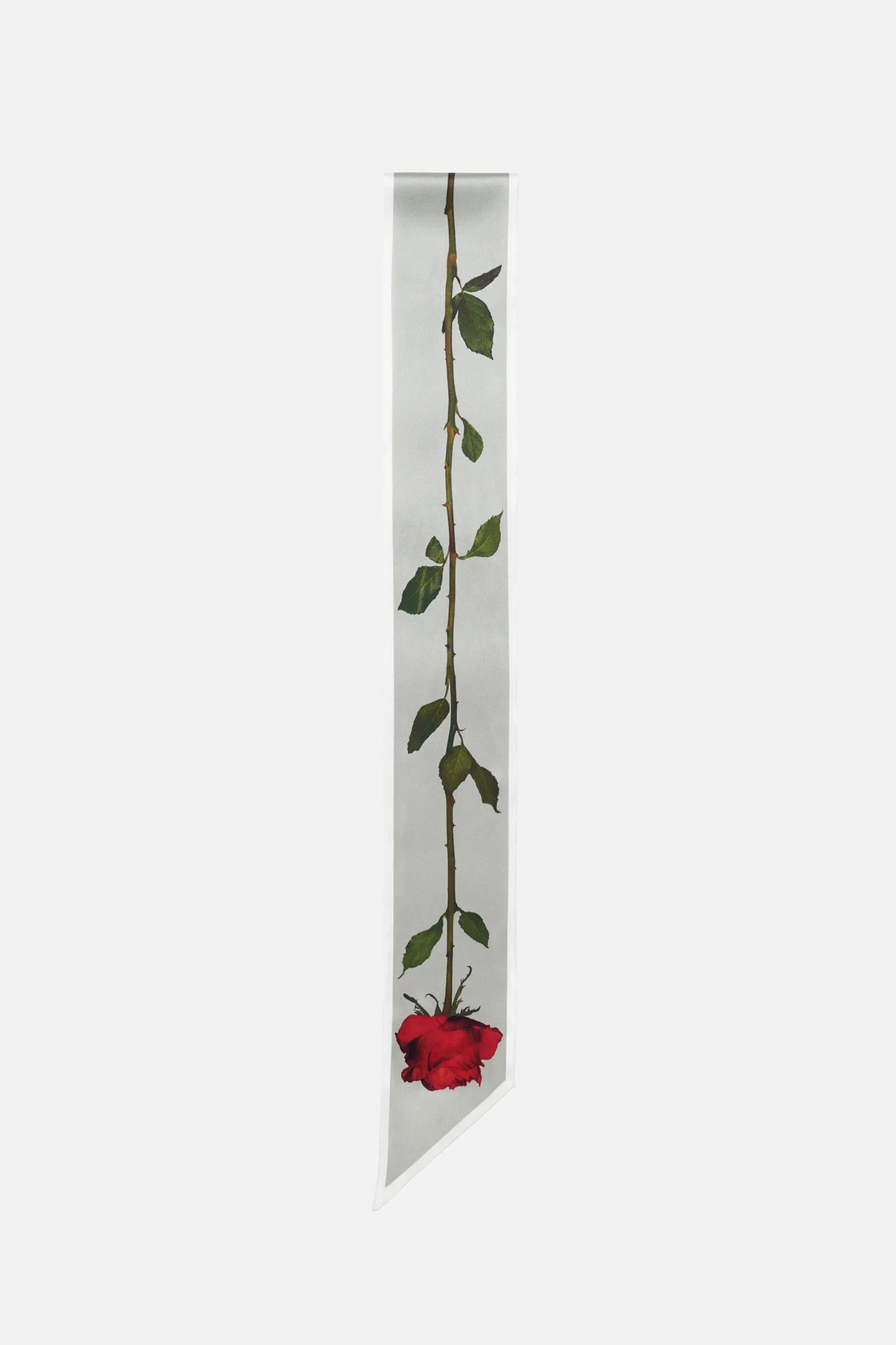 Thin Silk Satin Scarf White