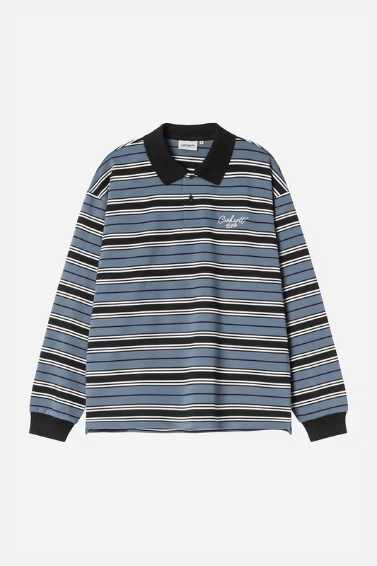 L/S Devitt Rugby Shirt Stripe/Icesheet