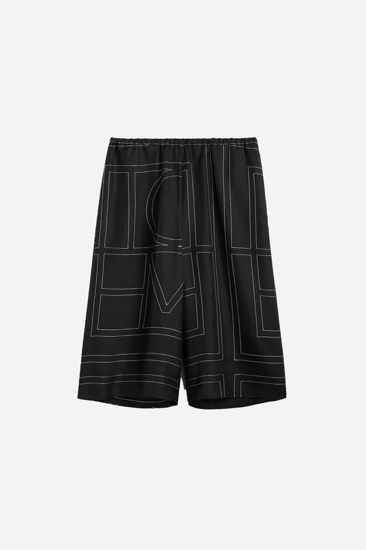 Monogram Silk PJ Culottes Black