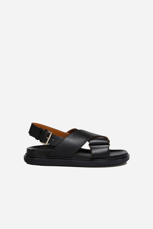Fussbett Sandal Black Leather