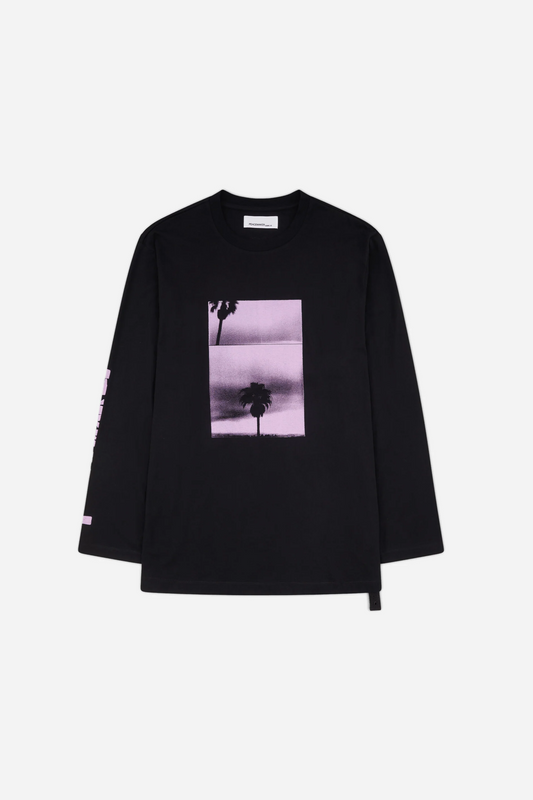Regular LS Tee Panorama Print Black