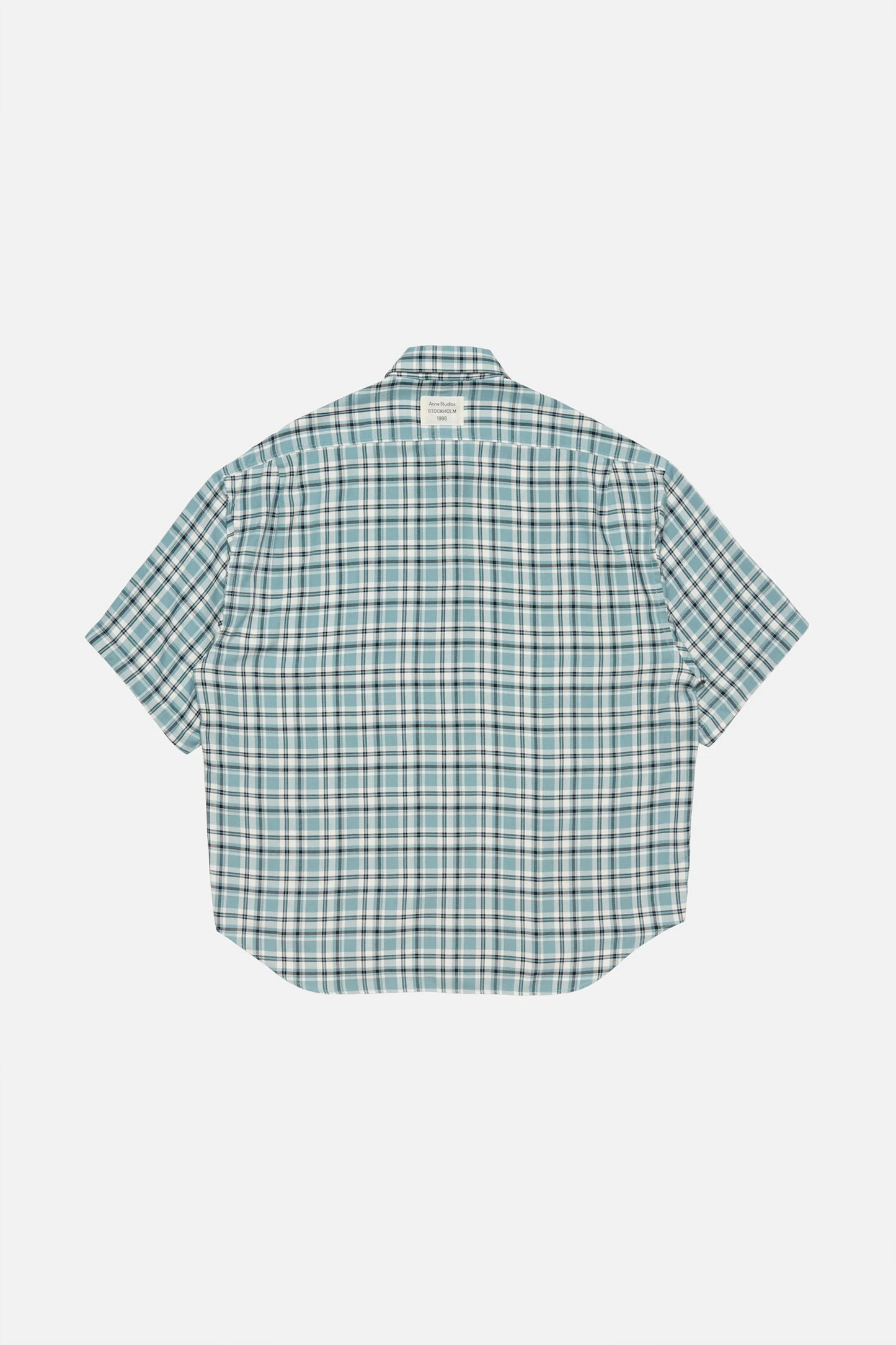 Checked Flannel Shirt Turquoise Blue White