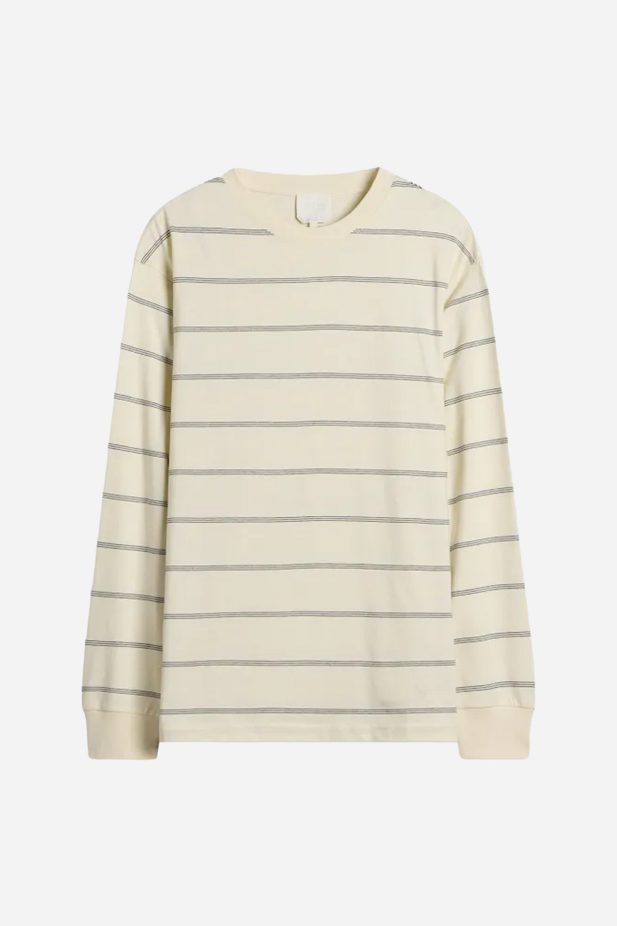 Hugo Stripe Long Sleeve T-Shirt Ecru