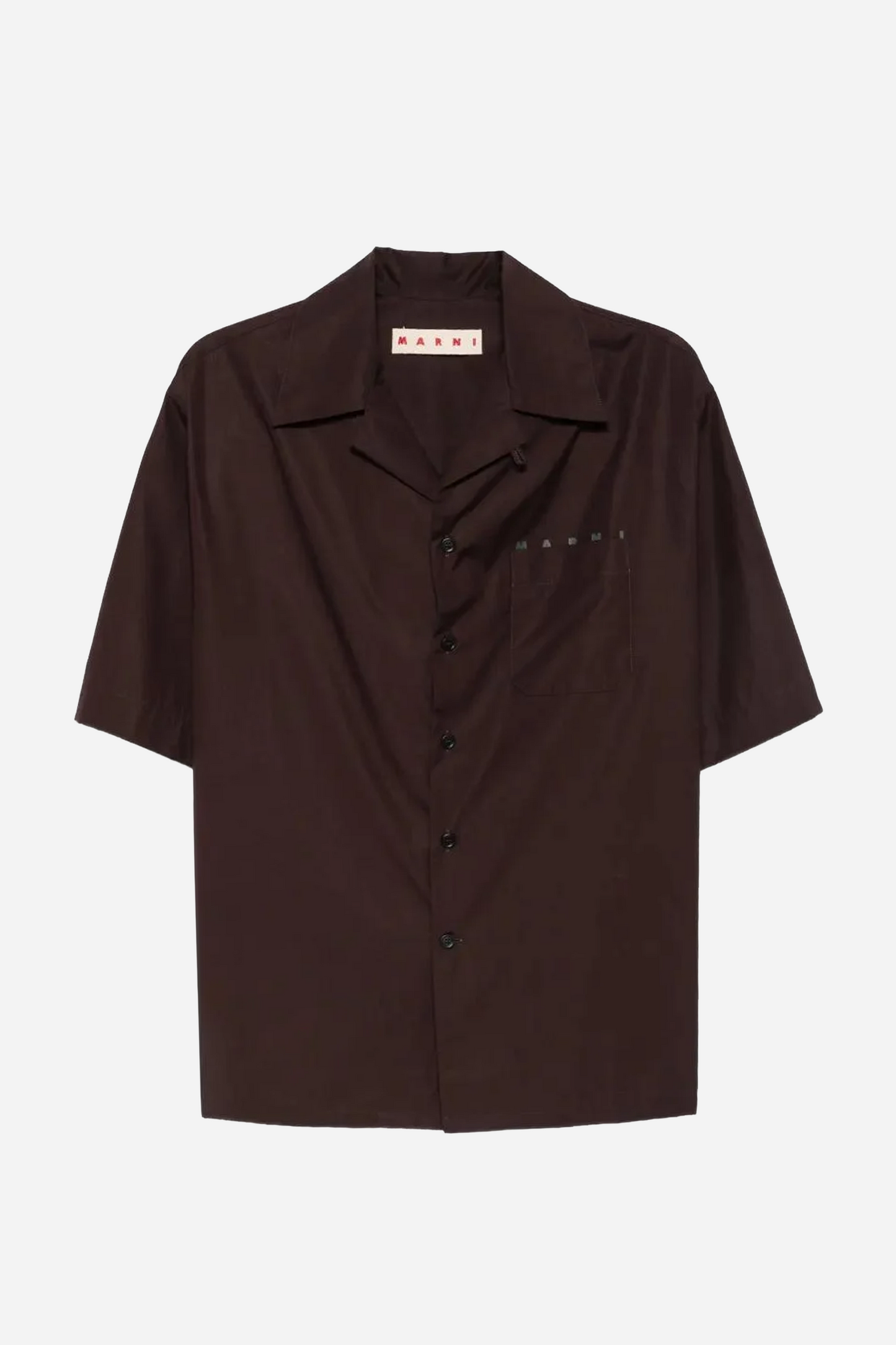 Logo Organic Poplin S/S Shirt Brown