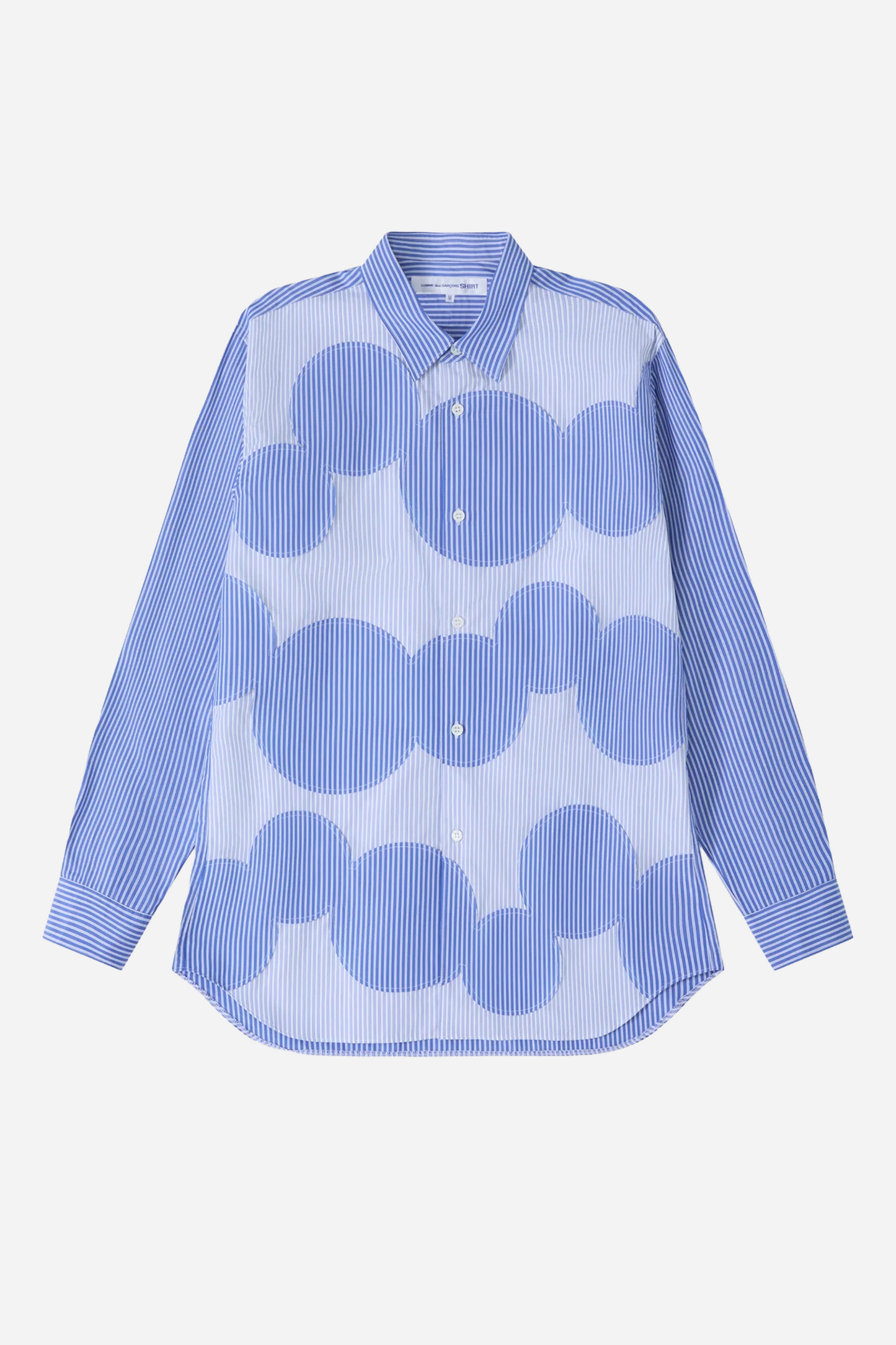 Circle Pattern Stripe Shirt Blue Stripe