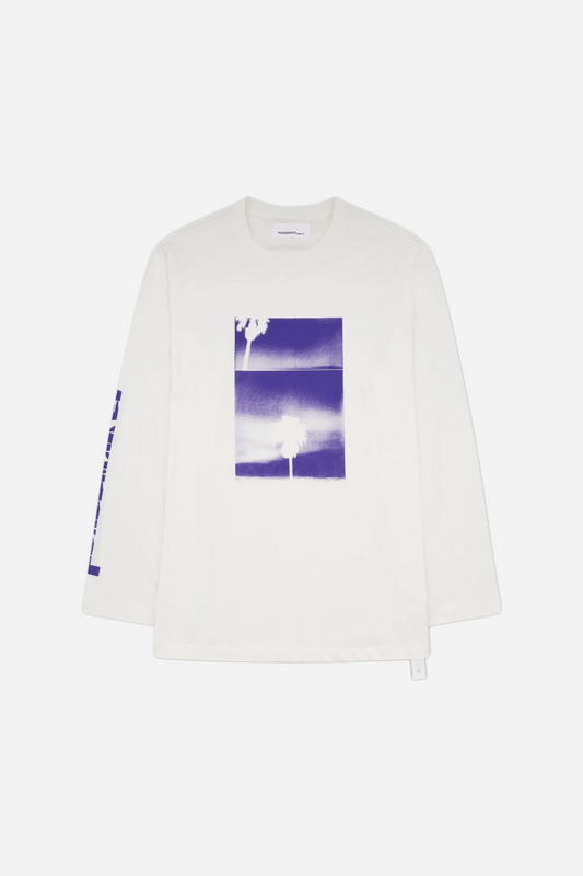 Regular LS Tee Panorama Print White