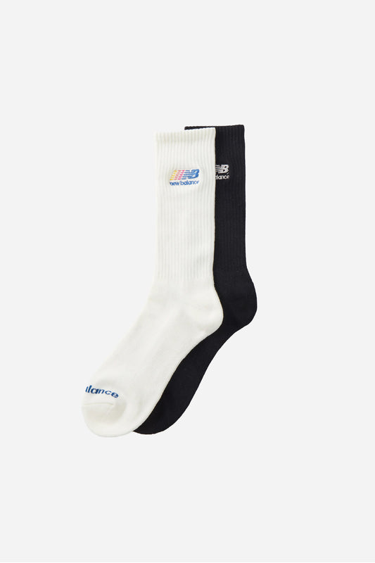 2 Pack Logo Crew Socks White/Black