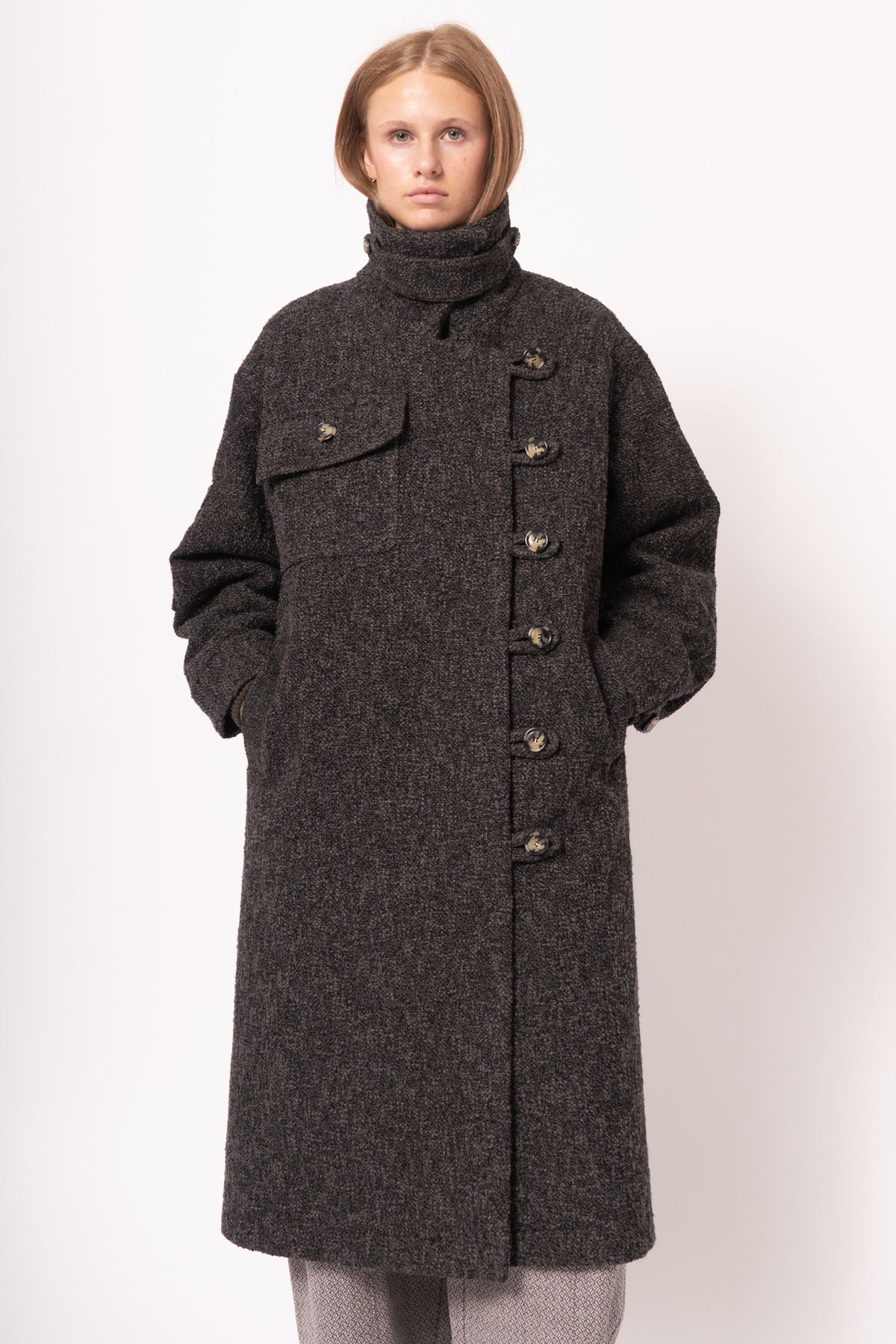 Betty Bouclé Coat Ash
