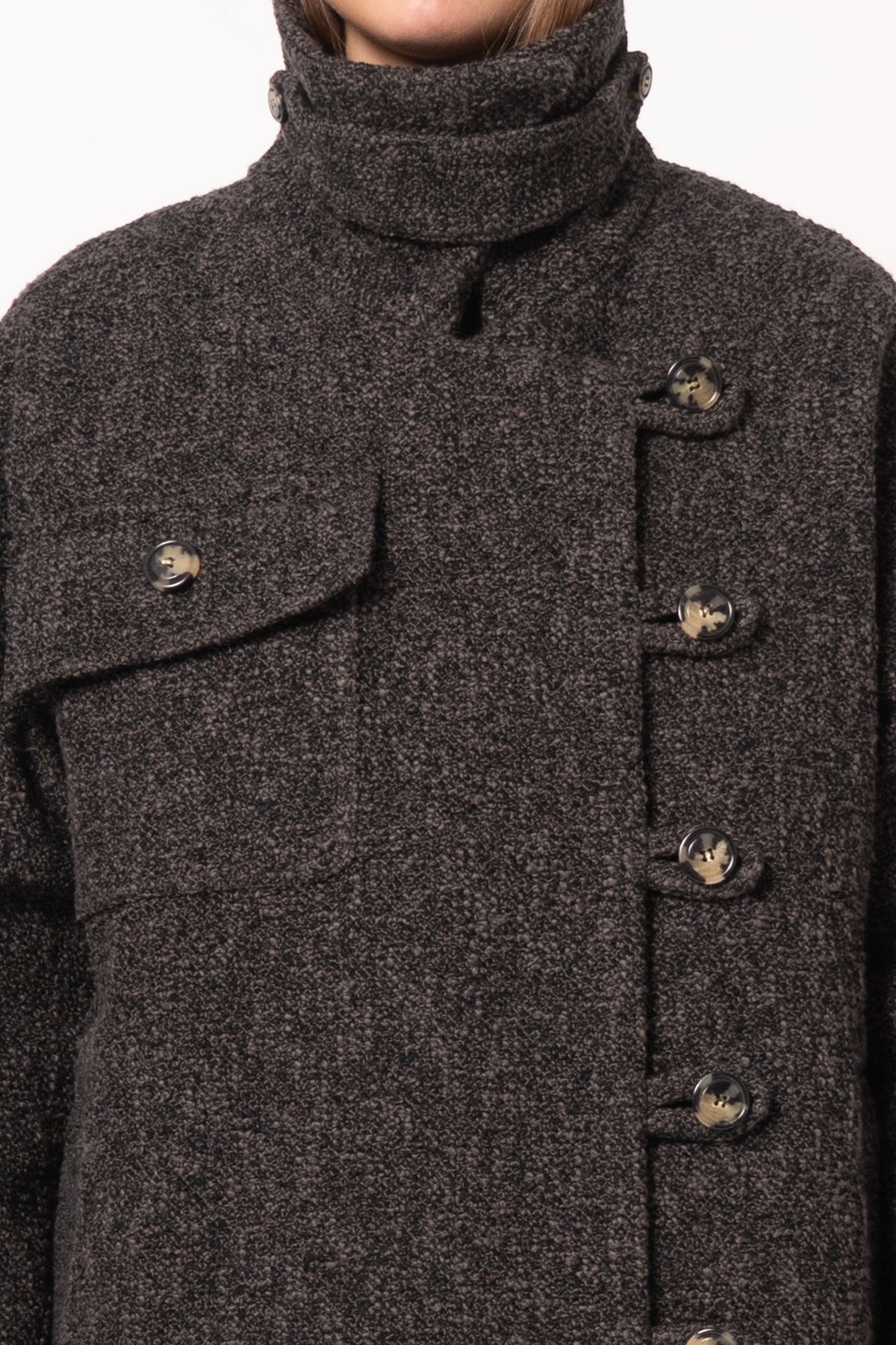 Betty Bouclé Coat Ash