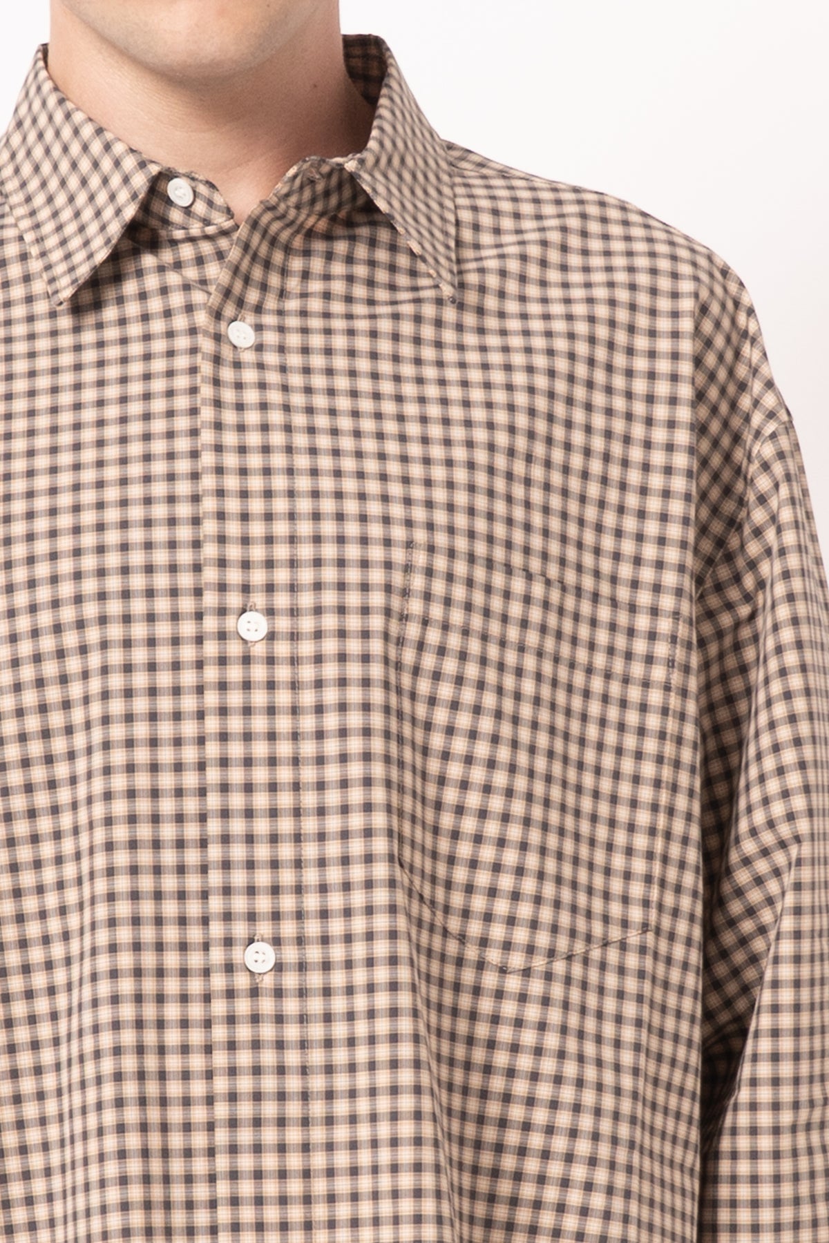 Micro Check Shirt Cement