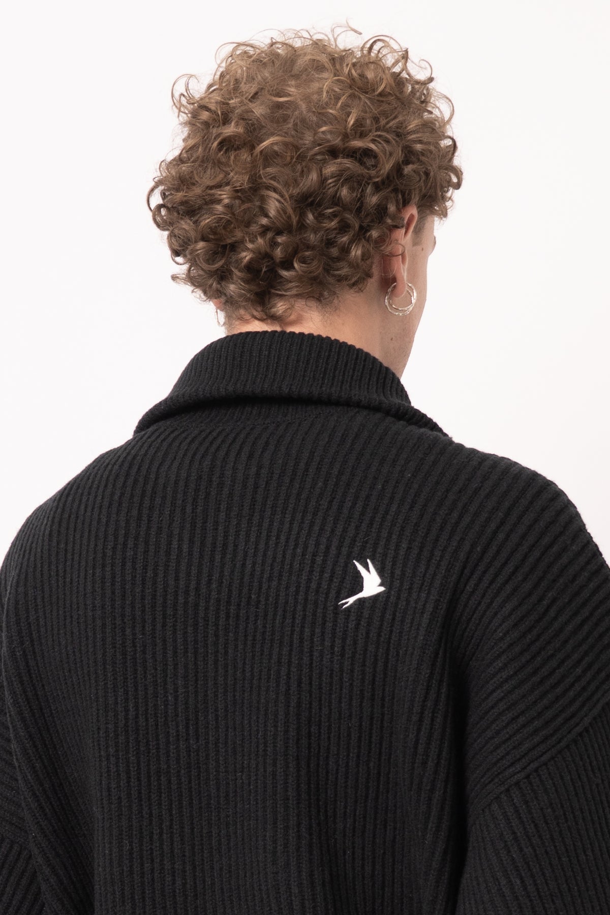 Vonarstræti Zipped Wool Sweater Black
