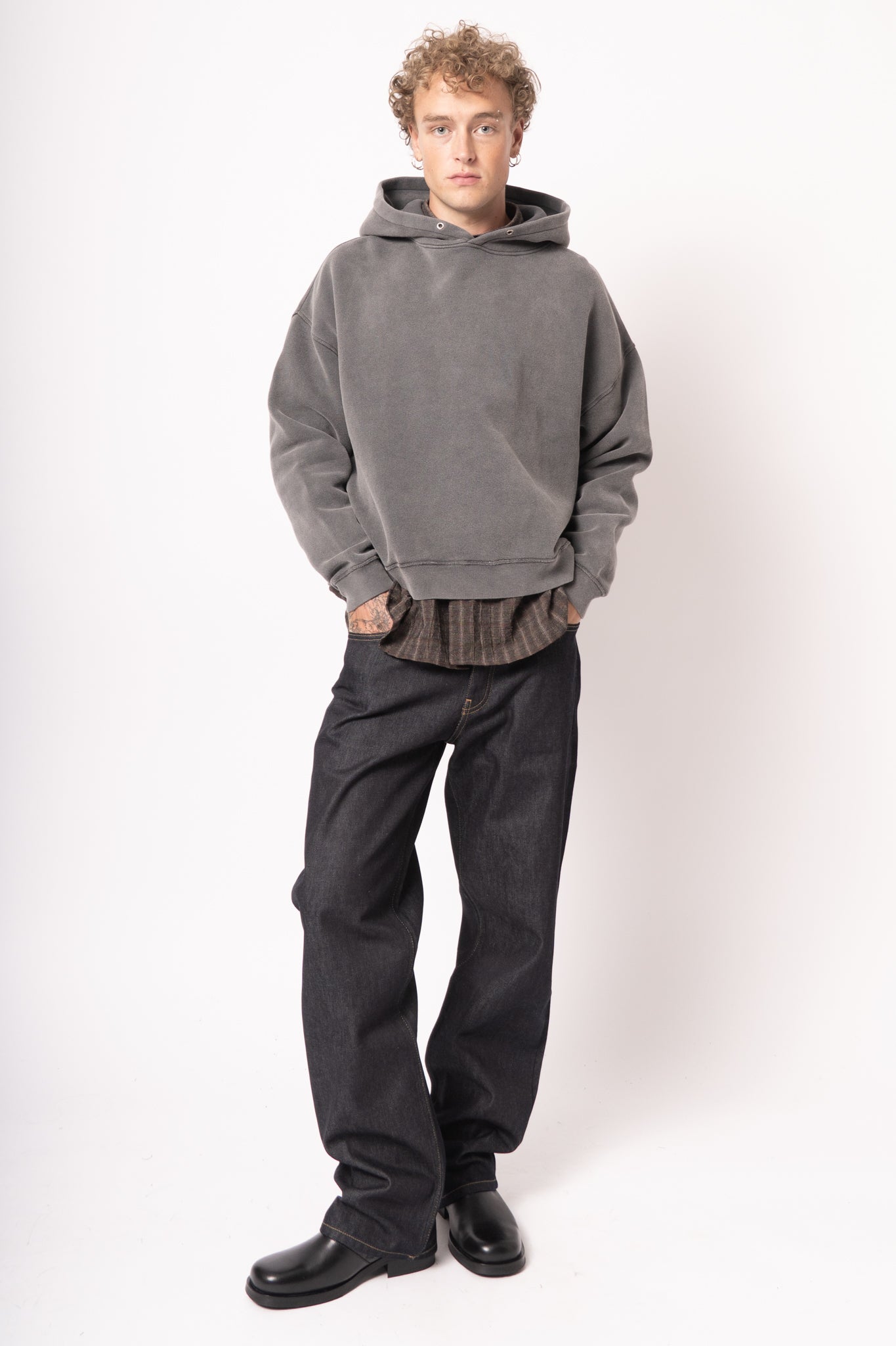 Hood Sweat Antracite Washed