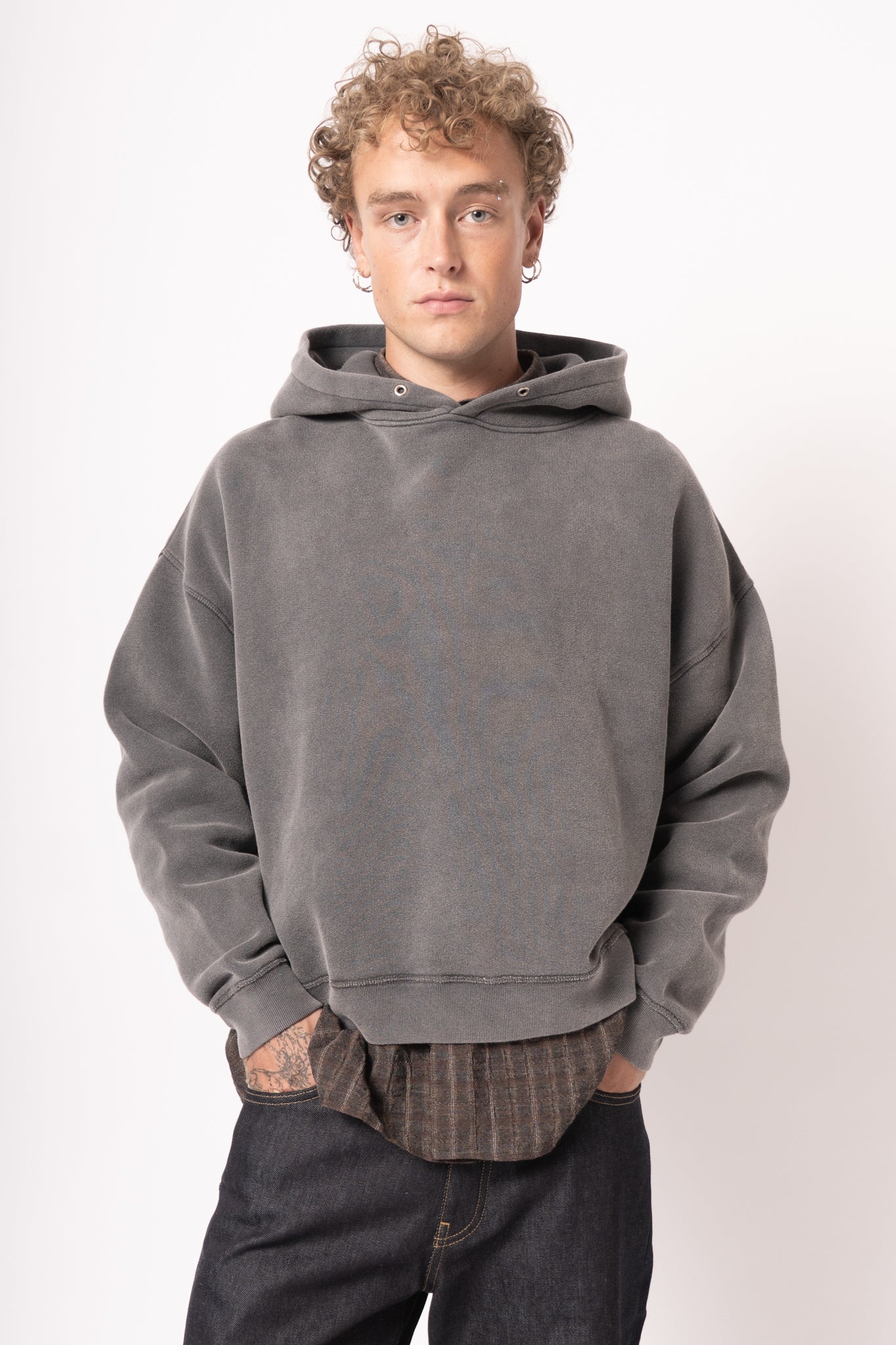Hood Sweat Antracite Washed